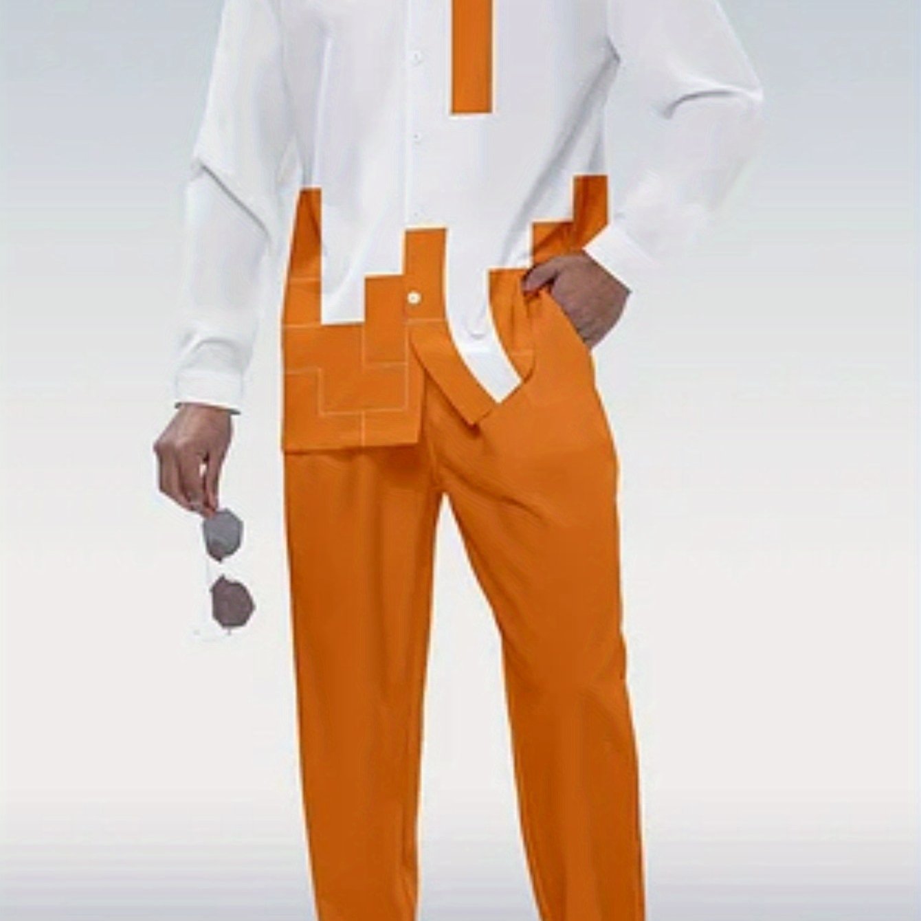Image of For Spring/summer 2026: 's Casual Sports Suit With A Multi-colored Design And Irregular Shapes, Including A Trendy Long-sleeve Top Retro Styles And Comfortable