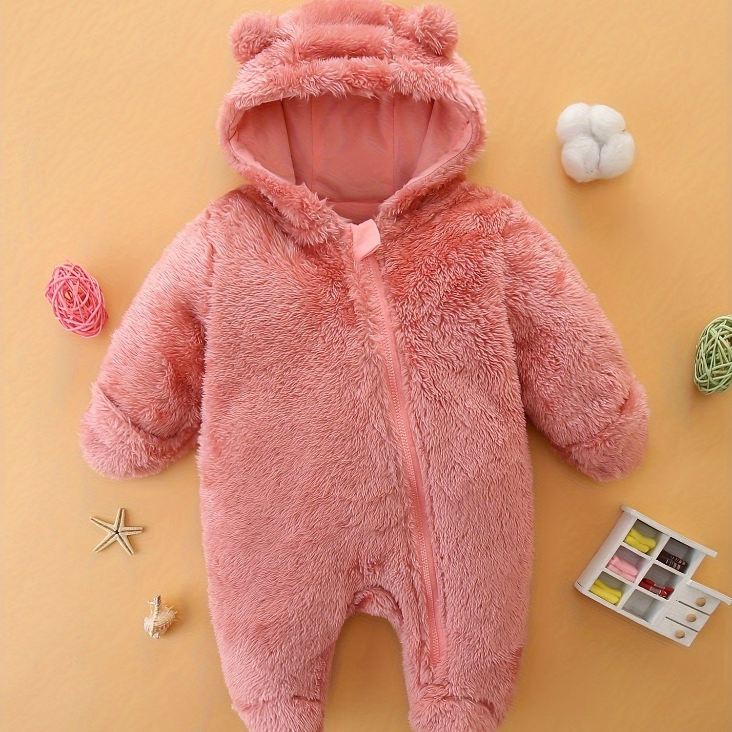 Baby Girl's Autumn/winter Bodysuit, Newborn Baby Boy's Sleepsuit With Footed Sleeves And Hands Covered