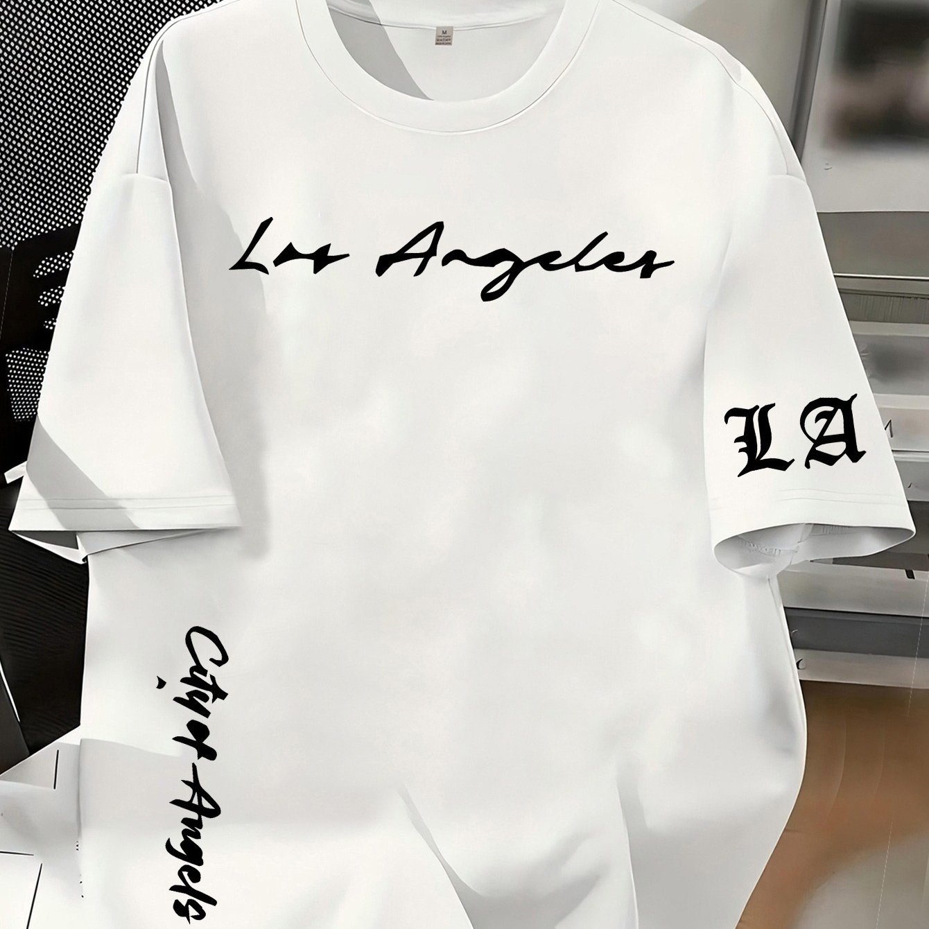 TEMU Women's Letter Printed T-shirt - Features A Letter Print Design, Round Neck, Short Sleeves, Machine Washable, Suitable For Summer Wear