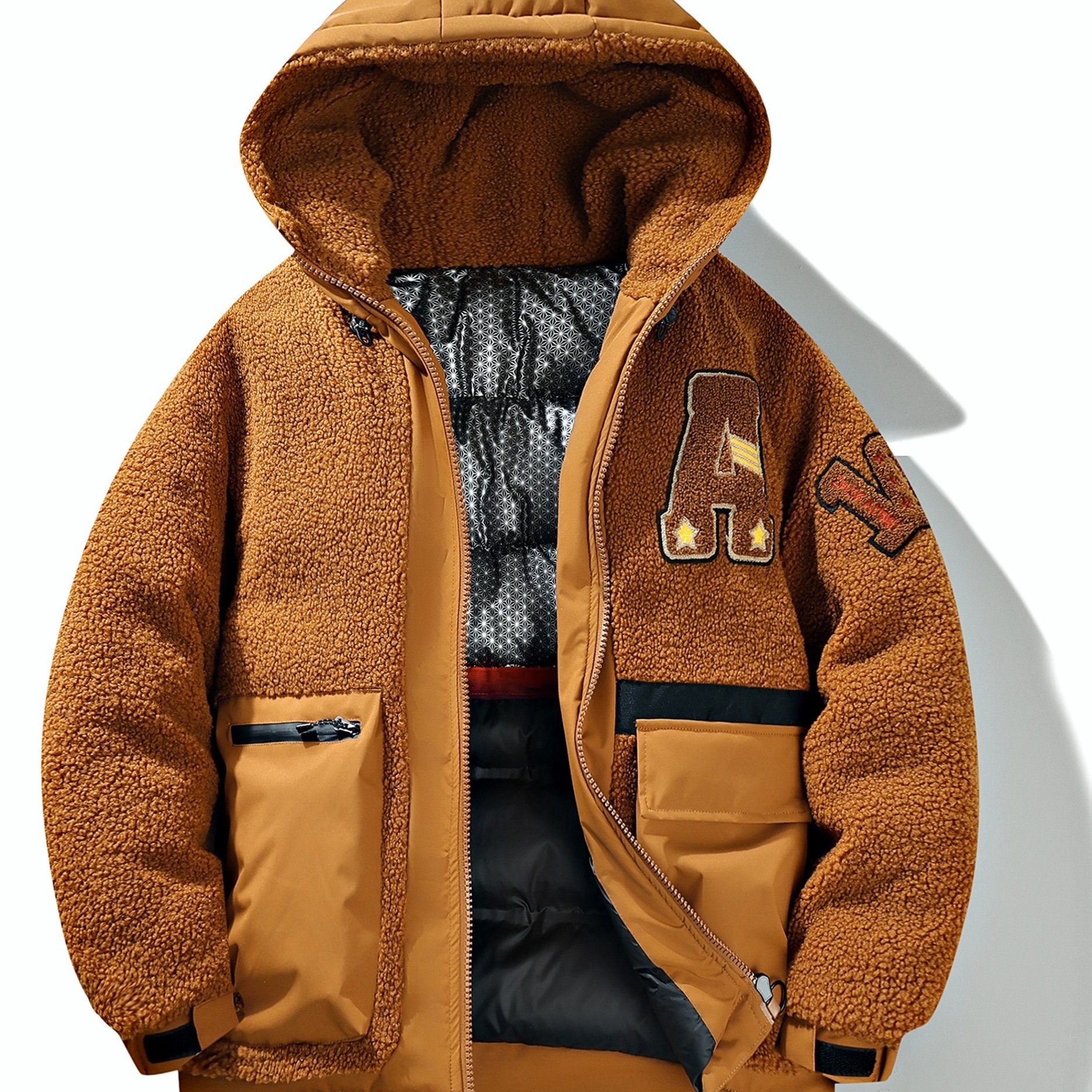 Men's Plus Size Thick Padded Hooded Jacket