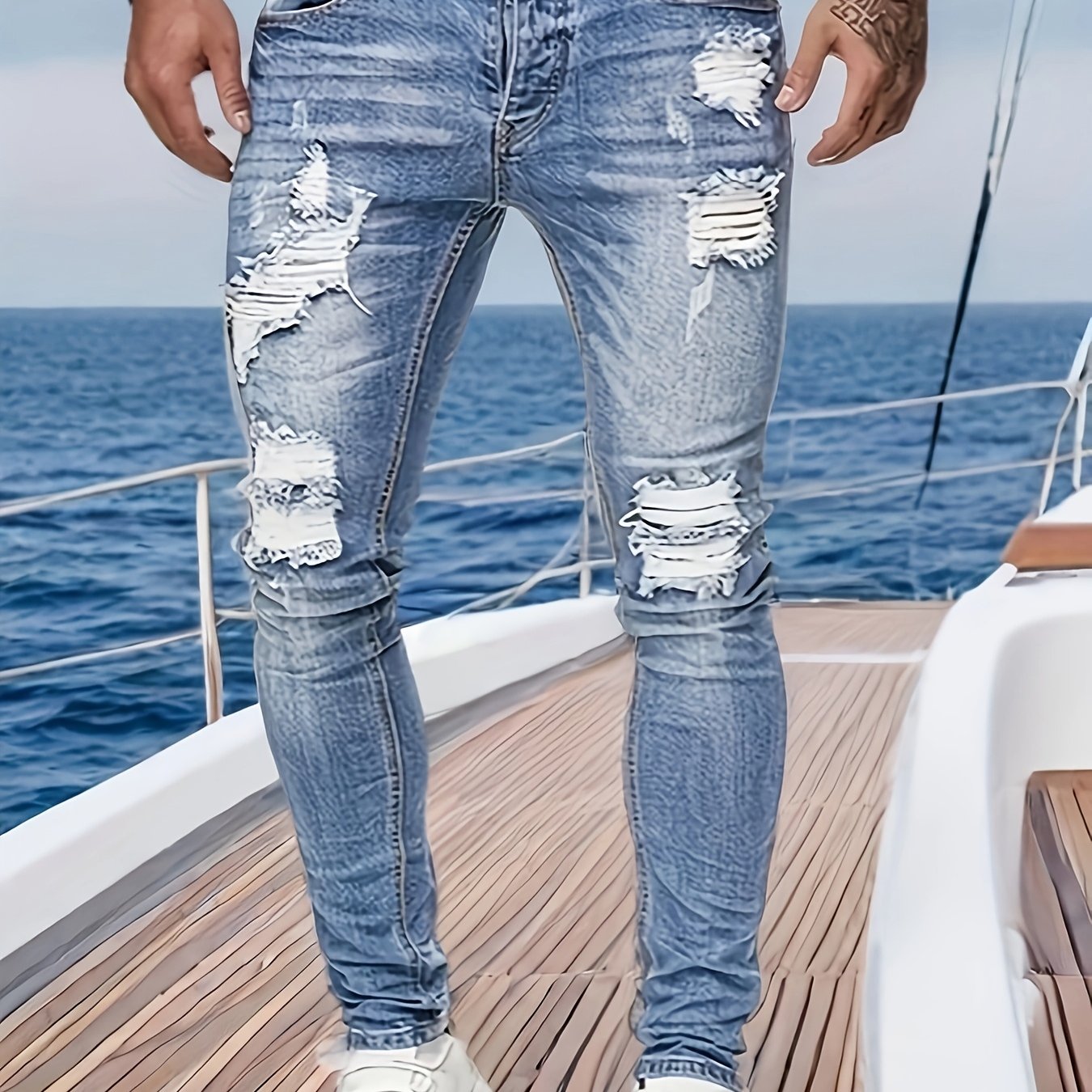 Fall Winter Men's Jeans, G98# Blue