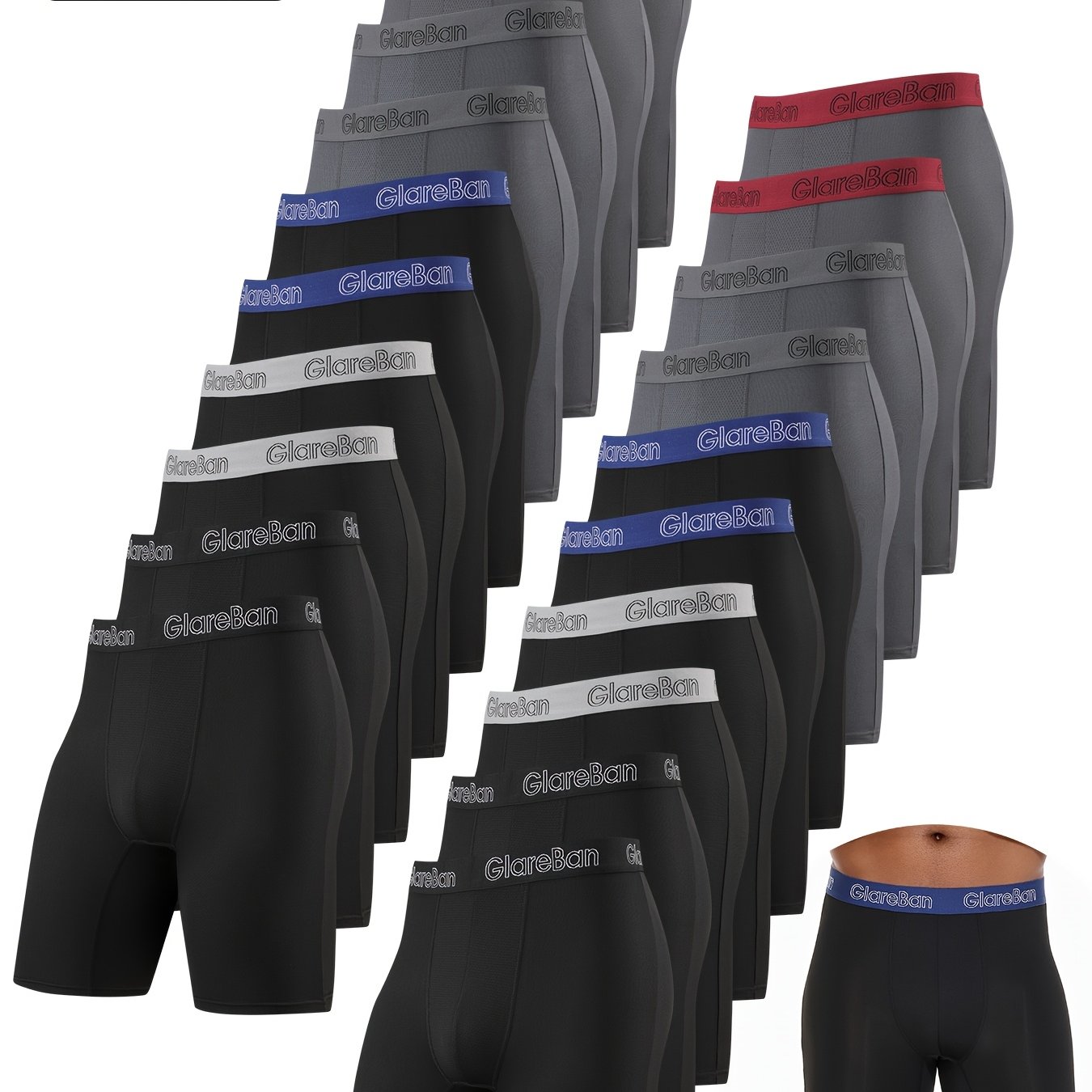 Image of 20pcs Long Leg Sports Boxer Shorts Men Quick-dry New Underwear Soft Male Underpants For Men Comfortable Homme