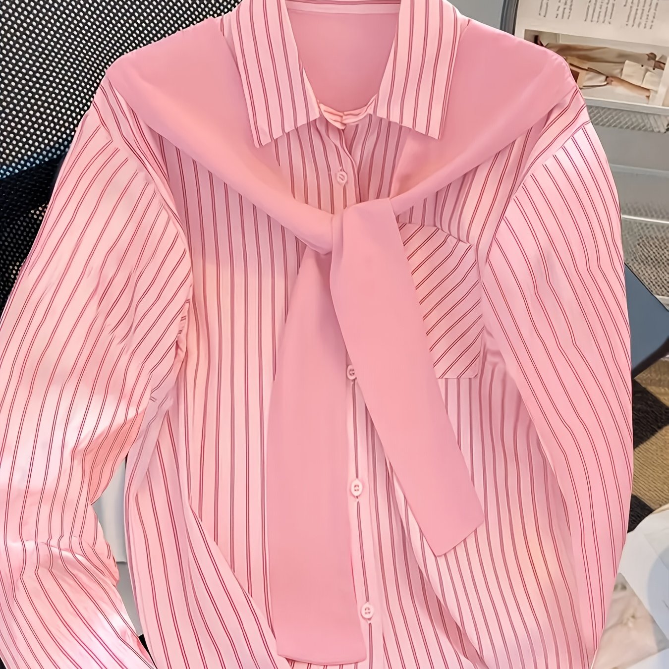 TEMU Women's Casual Striped Shirt, Top
