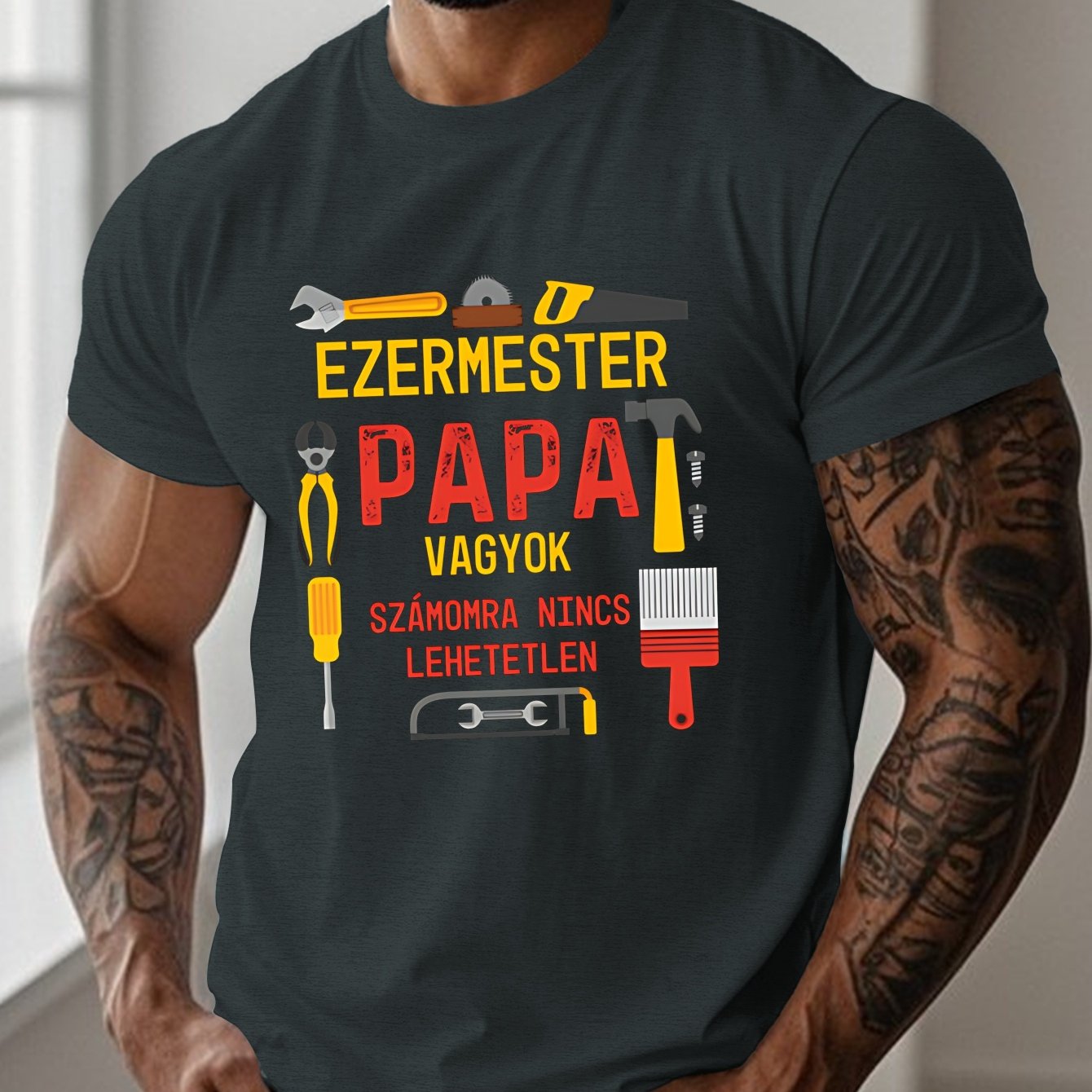 TEMU Humorous And Interesting Hungarian Men's Short Sleeve T-shirt Summer T-shirt Top