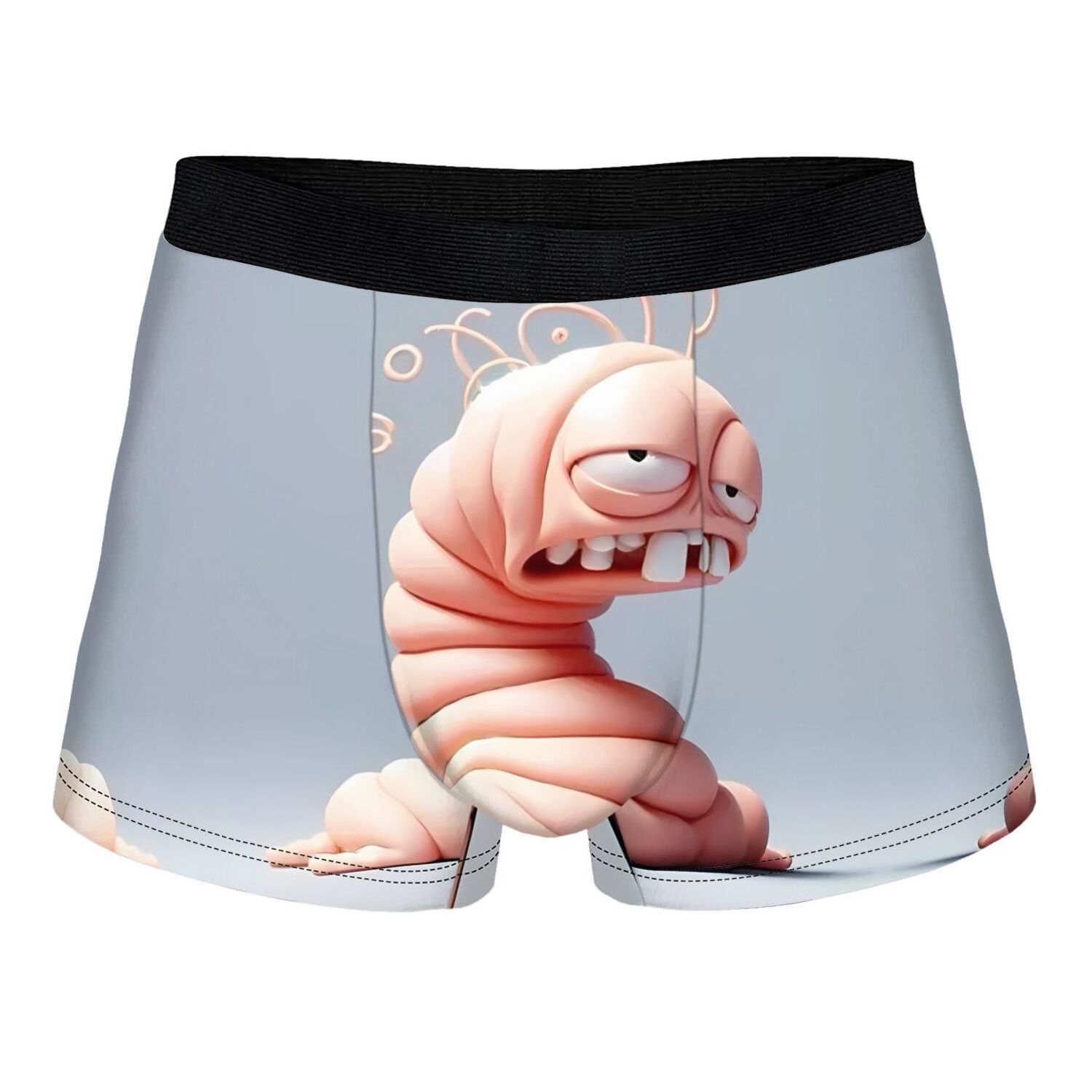 TEMU 2d Print Design Creature Whimsical Whimsical Design Men's Graffiti Boxer, Comfortable Underwear With Print Design, Soft Fabric, As A Gift