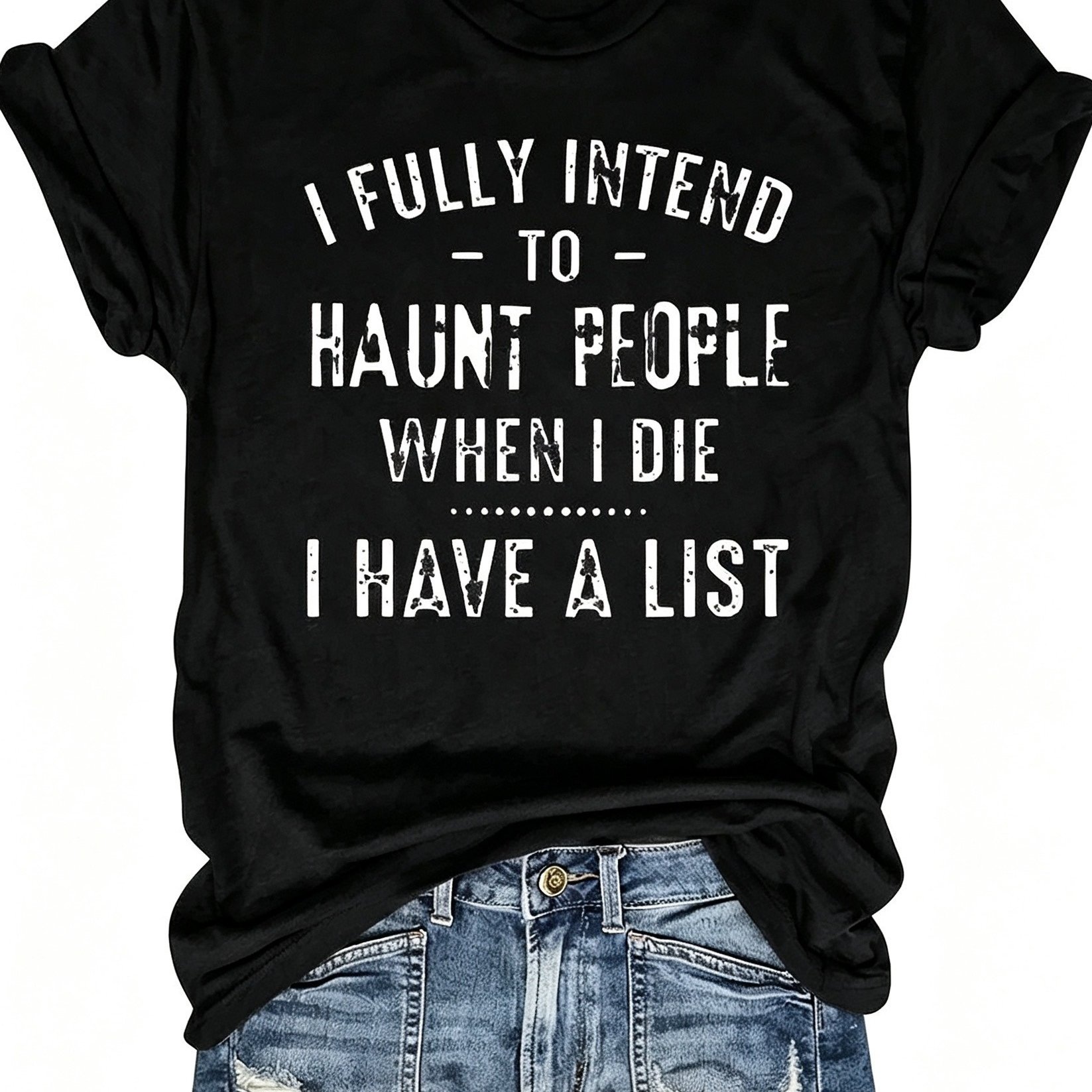 TEMU Letter Printing Round Neck T-shirt, Spring And Summer Casual Short Sleeve T-shirt, Ladies Clothing