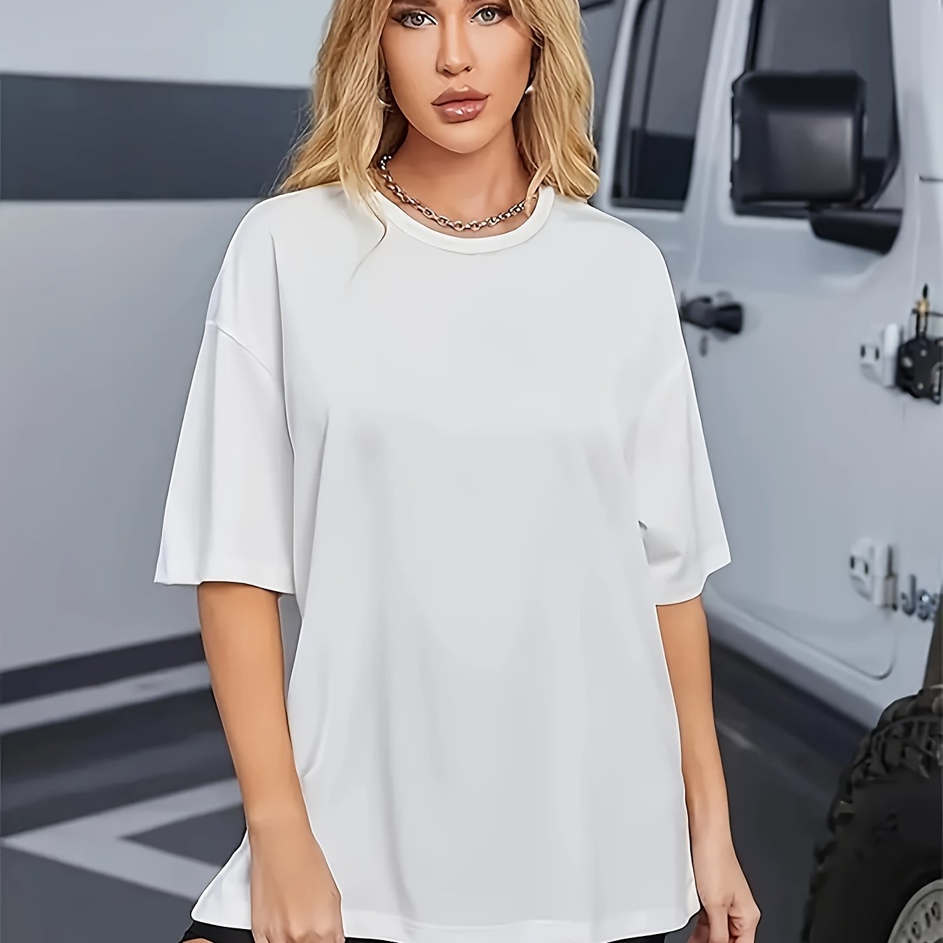 Trendy Solid Color Spring Summer Short Sleeve Style Women's Casual Athletic T-shirt