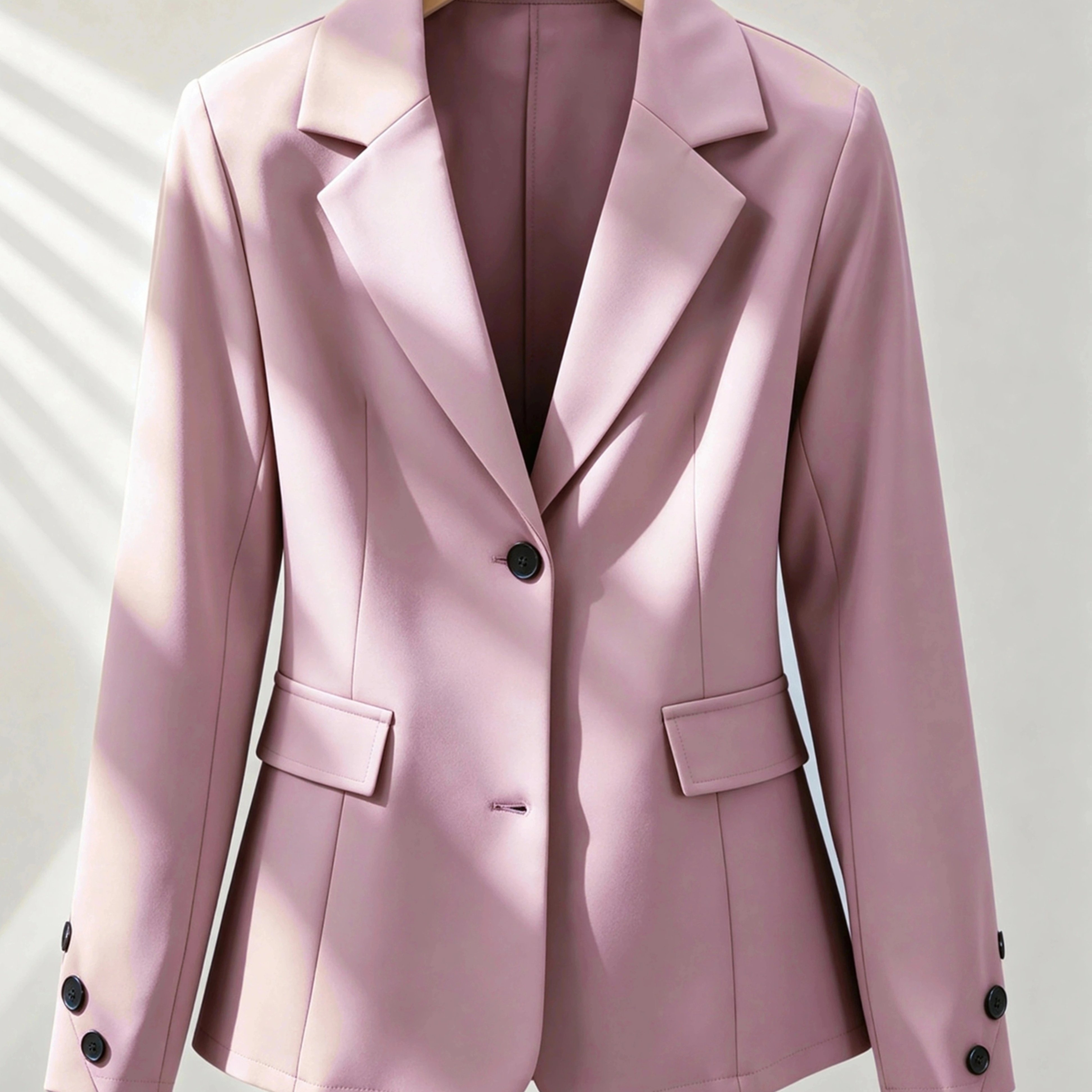 TEMU Women's Contrast Color Lapel Long Sleeve Elegant S Jacket, Suitable For Spring And Autumn