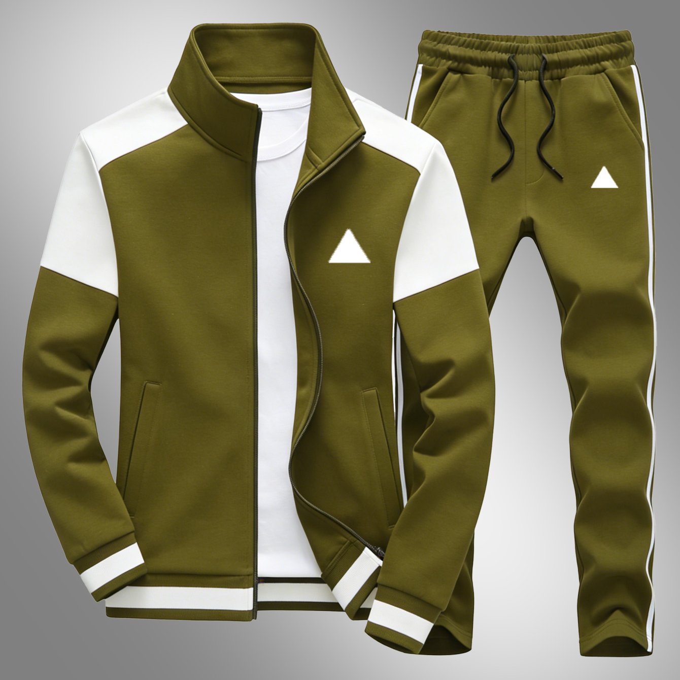 2pcs Set, Men's Casual Sports Stand Collar Jacket And Pants Combo: Ideal For Gifting On Any Occasion, Unisex Design