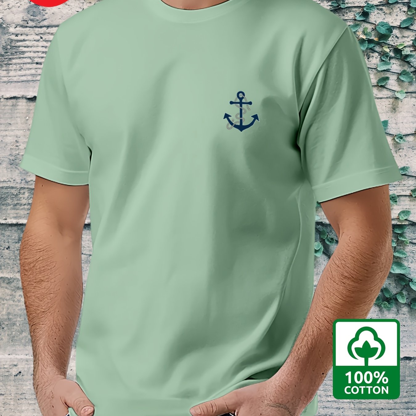 T24-t240707-s Anchor 180g Men's Short Sleeve Print T-shirt [starry]
