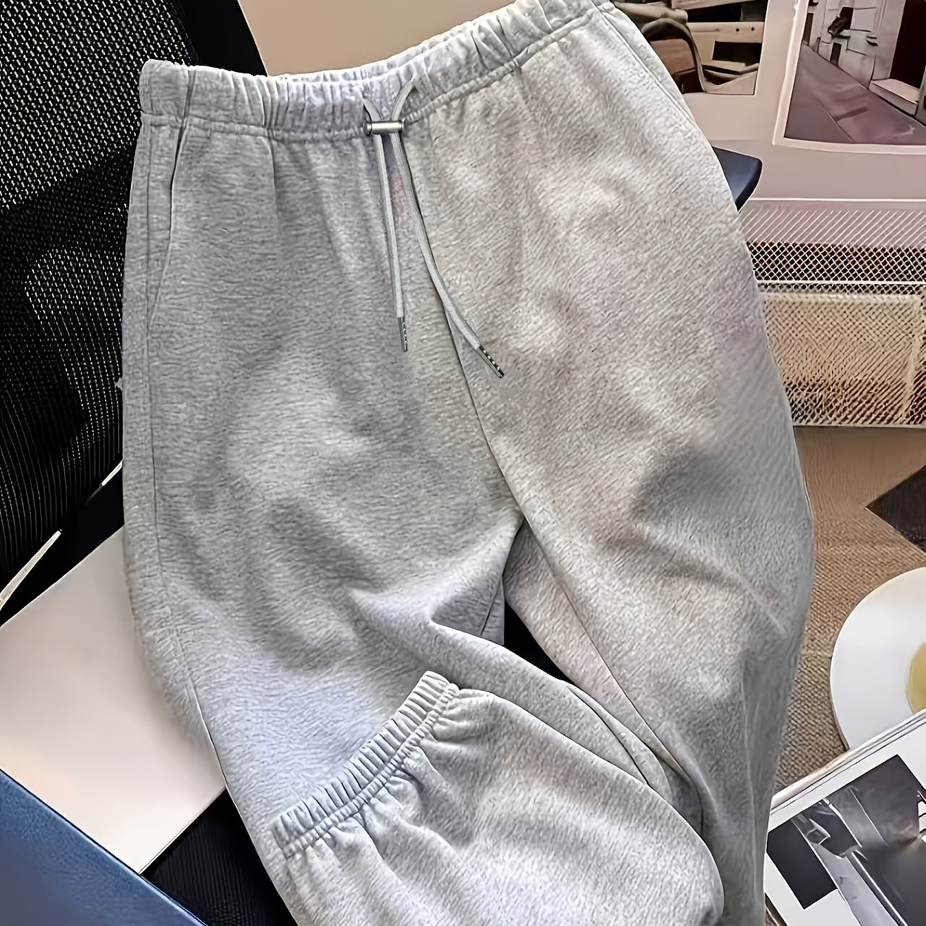 TEMU Gray Loose-fit Joggers - Everyday Y Street Style Pants (niannian)