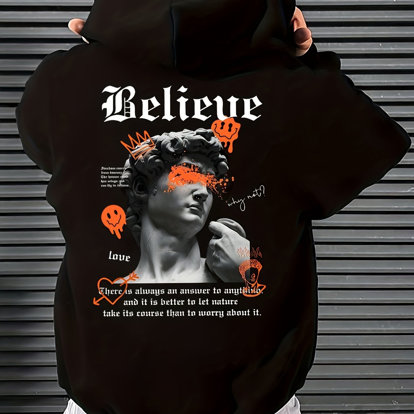 E-shop Herren Herbst- und Winter-Kapuzenpullover mit David-Buchstaben-Druck und Samt, Vielseitiger Sportlicher Freizeit-Kapuzenpullover