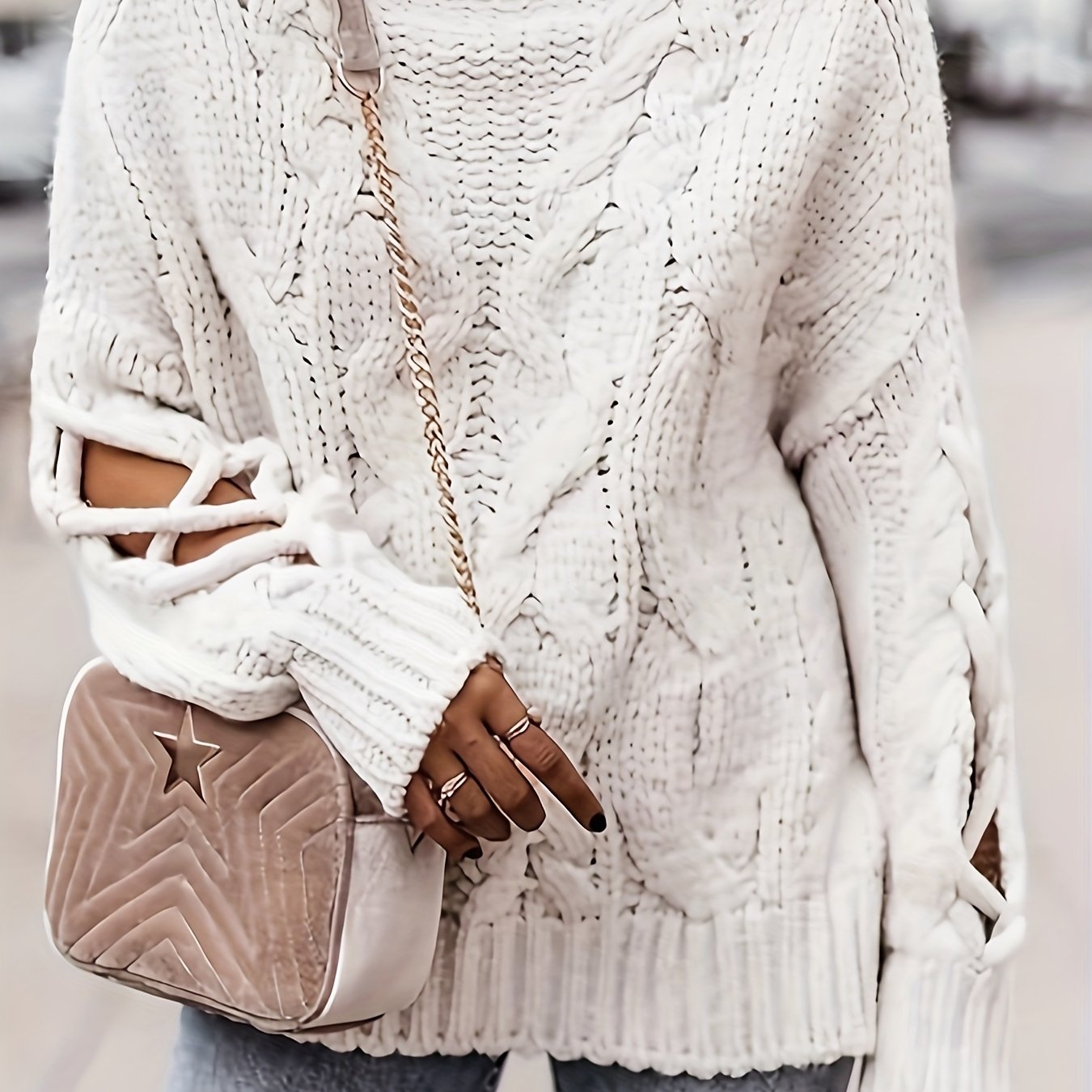 Targeted Development] Y2k Women's Long Sleeve Hollow Out Hooded Sweater
