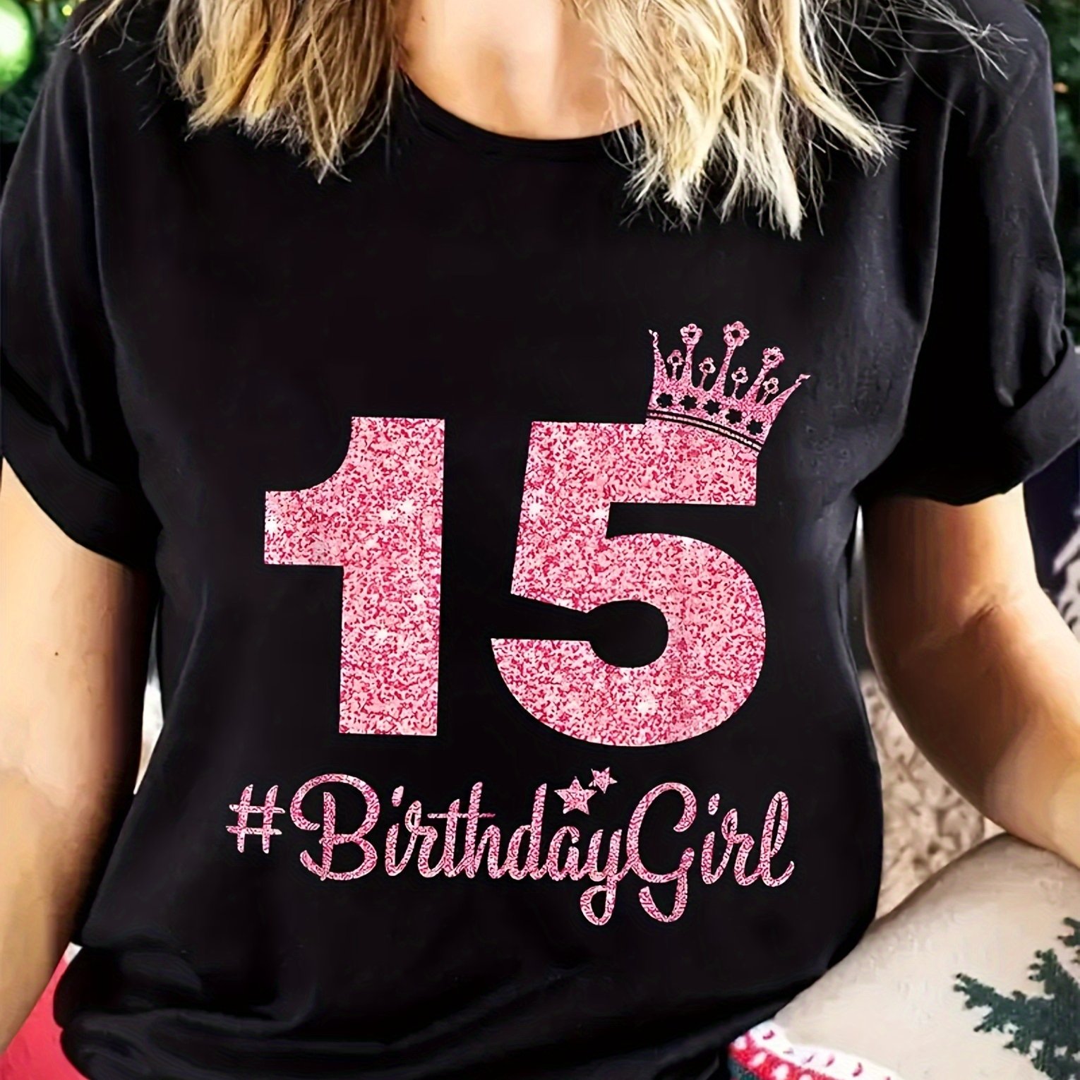 TEMU T-shirt à Imprimé , Haut Décontracté à Manches Courtes et Col Rond pour l'Été et , Vêtements pour Femme