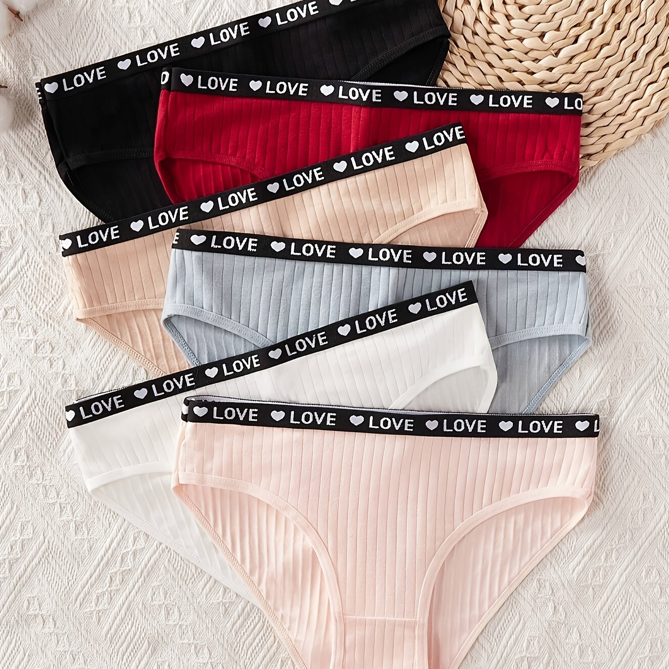 Image of 6-pc Solid Color Letter Briefs