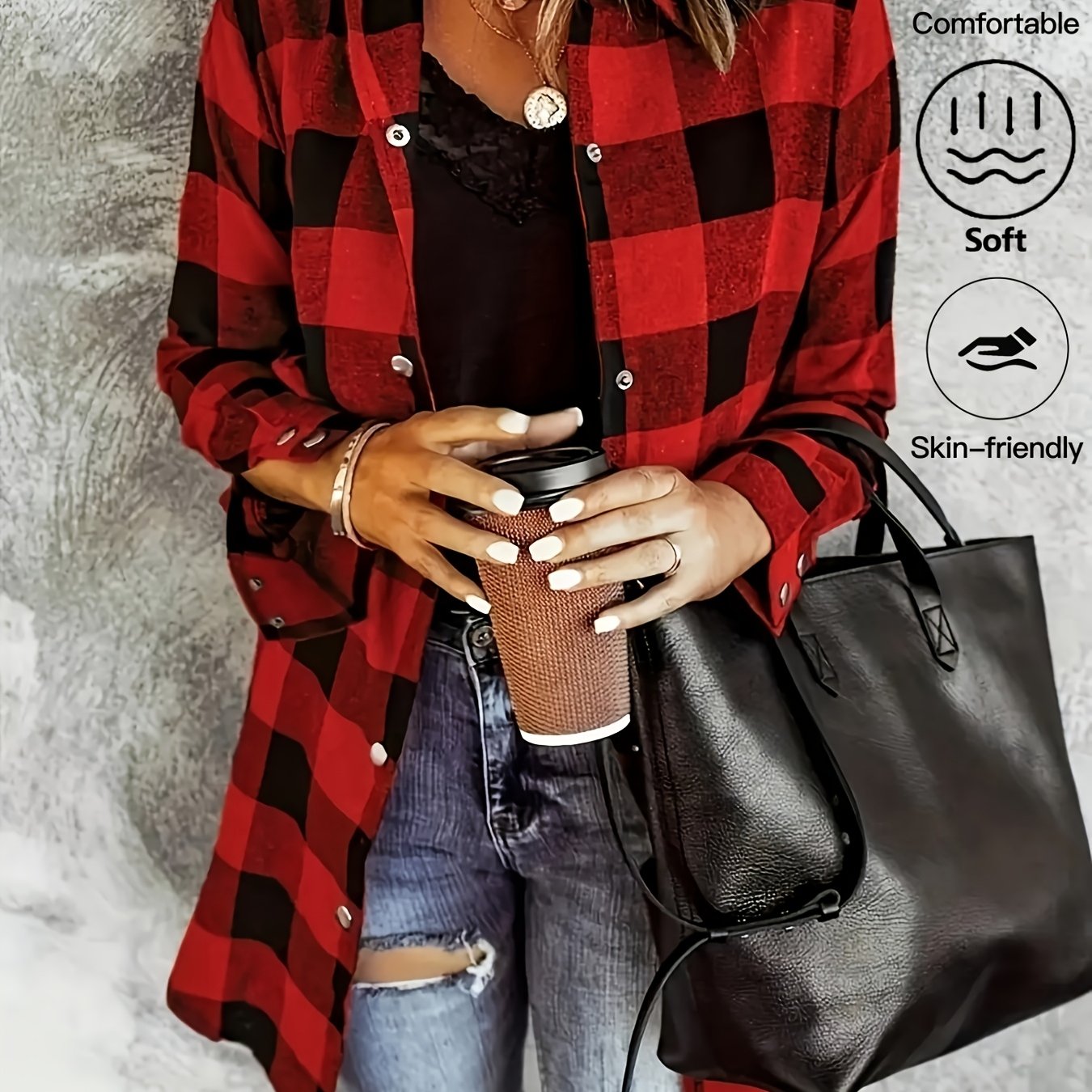 TEMU Plus Size, Plus Size Women's Long Sleeve Shirt