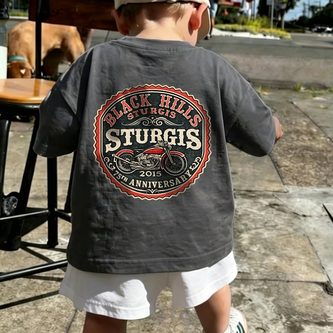 TEMU 1pc Boys' Short-sleeve T-shirt - 2026 Summer New Size Small To Large Fashion Trendy Dark Gray Short-sleeve Top