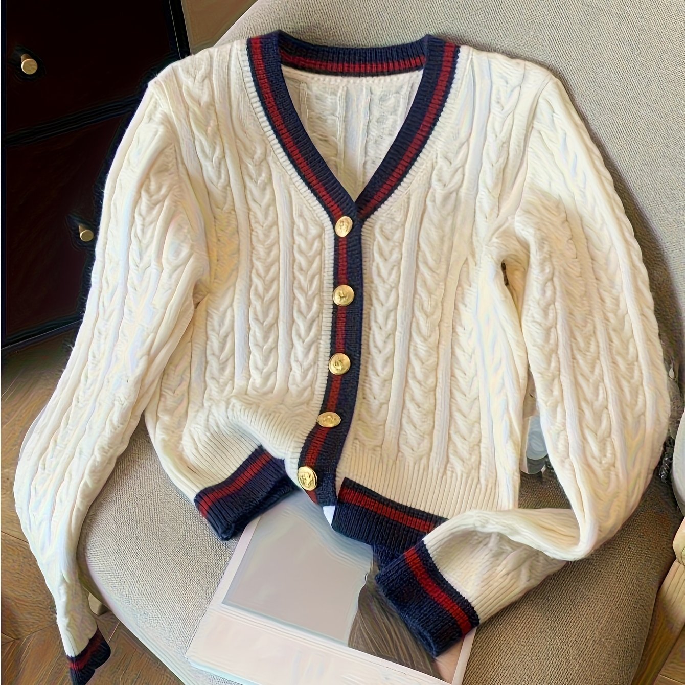 E-shop Neue vielseitige Strickjacke für Damen, Oberbekleidung, Lagenweste, lässiger Vintage-Stil, hochwertiges langärmeliges Tanktop-Cardigan QL25