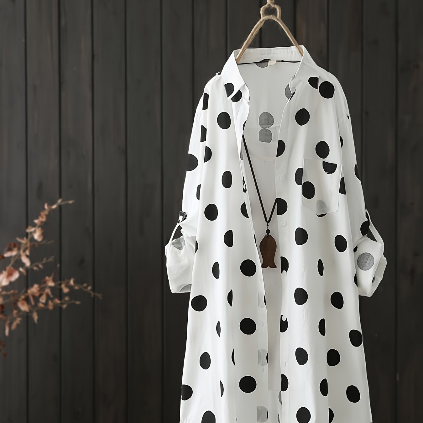 TEMU Chemise longue décontractée ample à rayures larges et col pour femme, grande taille, printemps-été 2024, -soleil