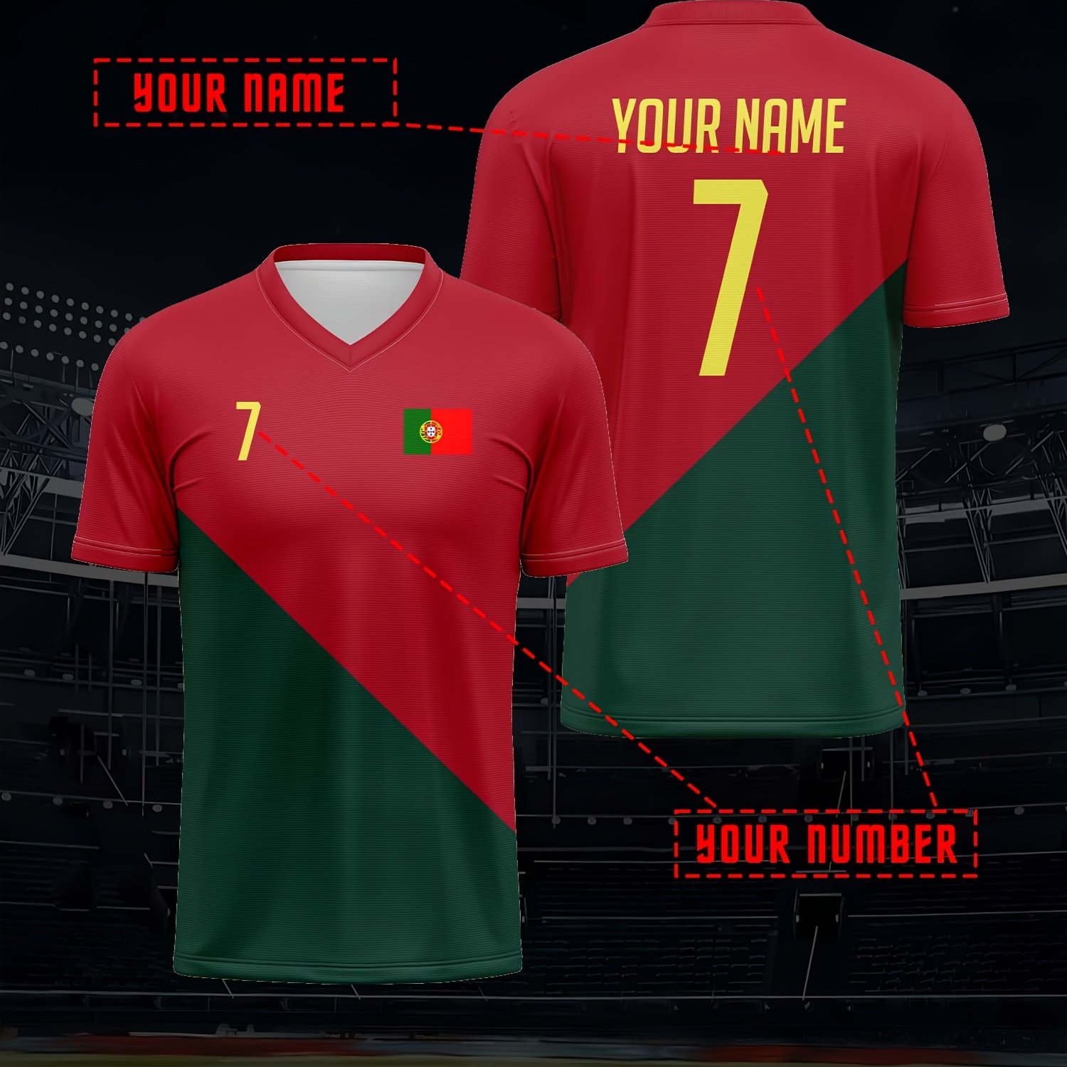 TEMU Custom V-neck Soccer Jerseys That Are Comfortable And Well-fitted, Personalized With , Suitable For Gatherings And Summer Parties