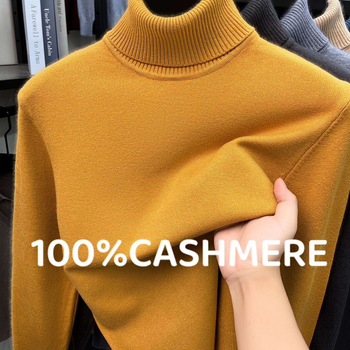 TEMU 2026new Arrival 100% Cashmere Sweater Knitwear Base Layersoft And Comfortable Winter Mens Cashmere Knit Sweater Ideal For Casual Wear