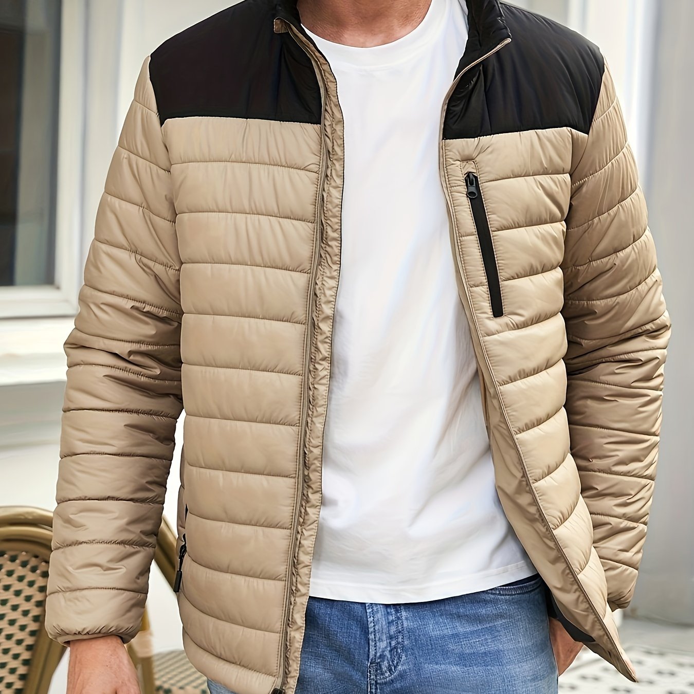 Mens thin hotsell quilted jacket