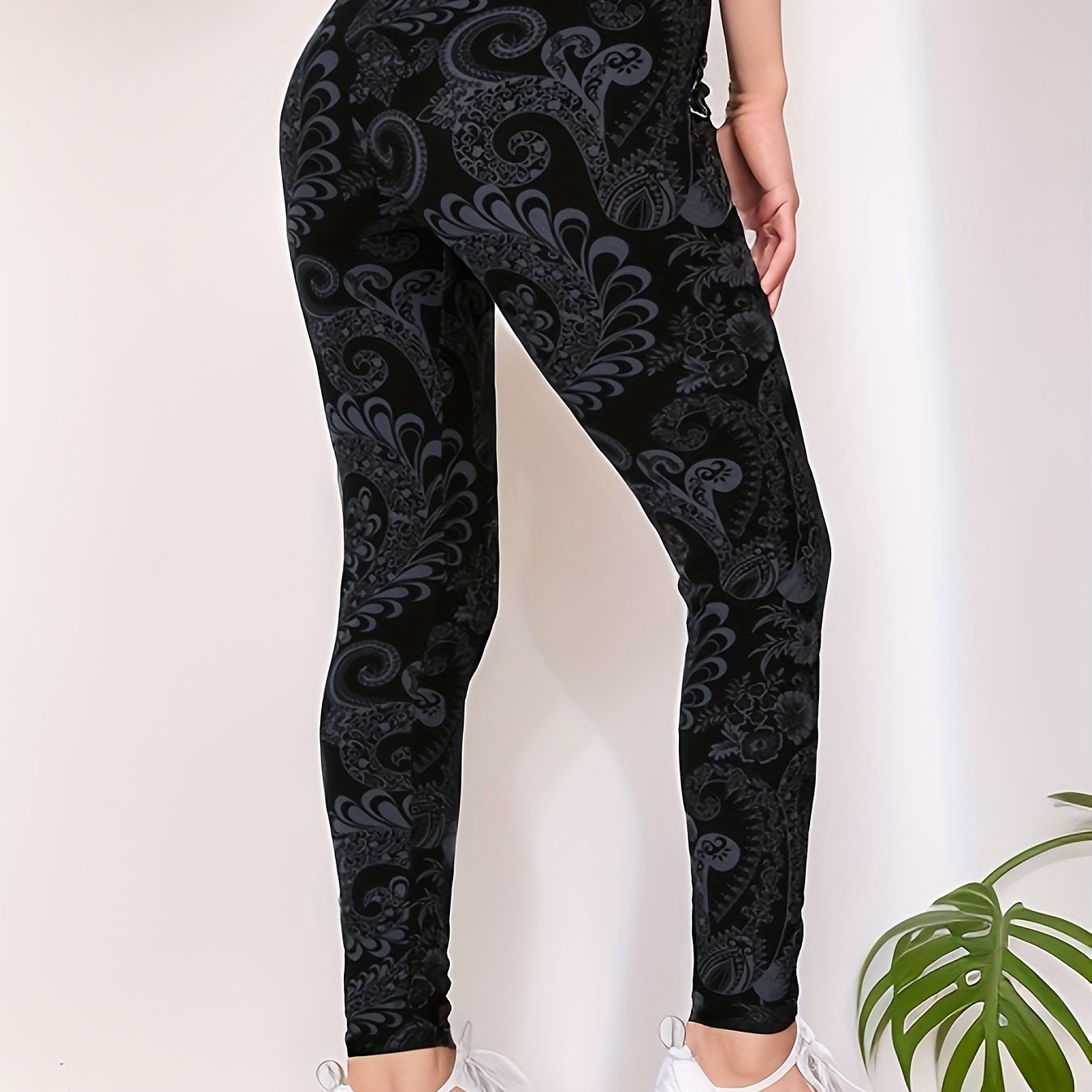 Directional Style Leggings Women's Phoenix Totem Printed Pattern Leggings Slim Fit Pants