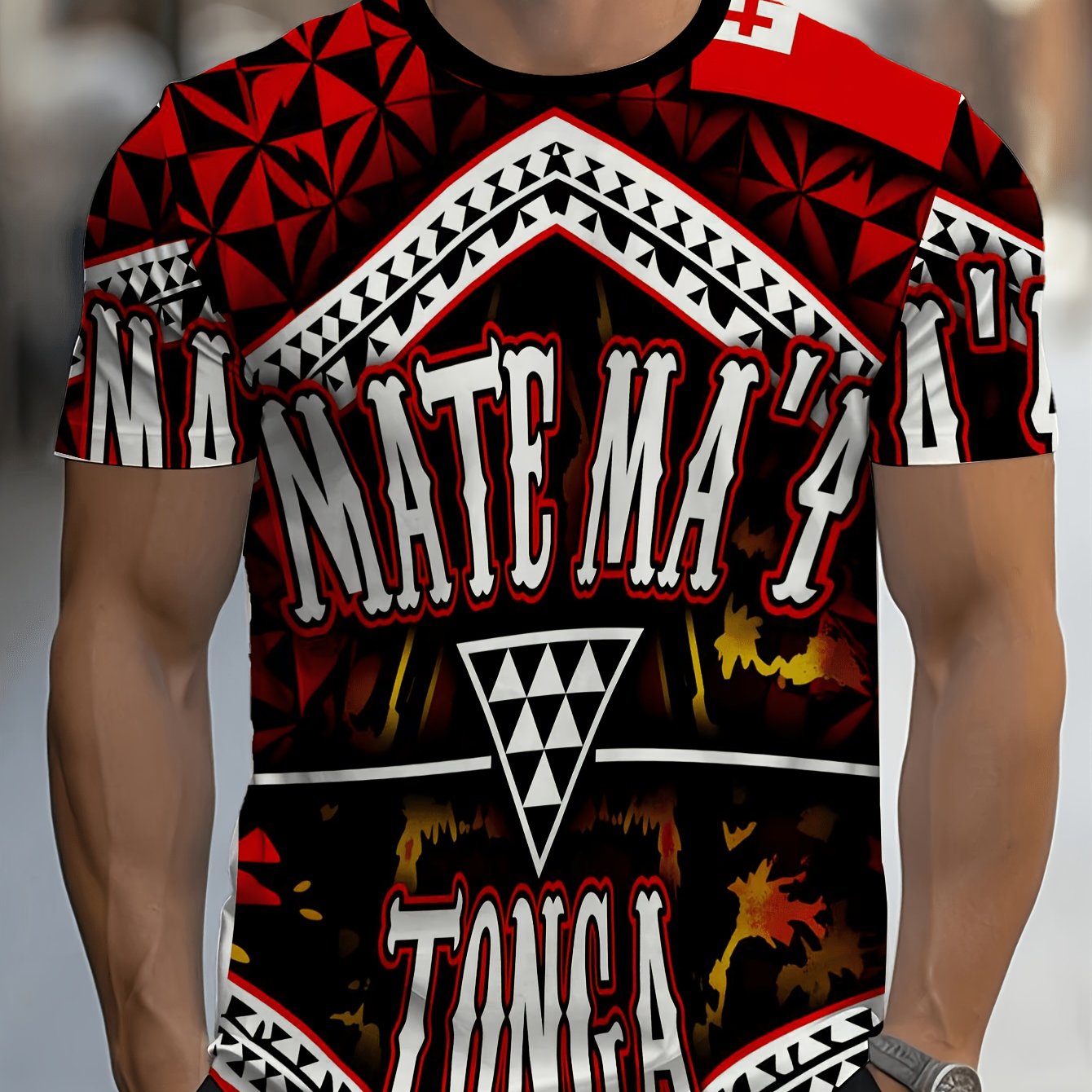 TEMU Spirit Men's Print T-shirt, Design, Crew Neck Short Sleeve Tee [printed Design - Not Textured]
