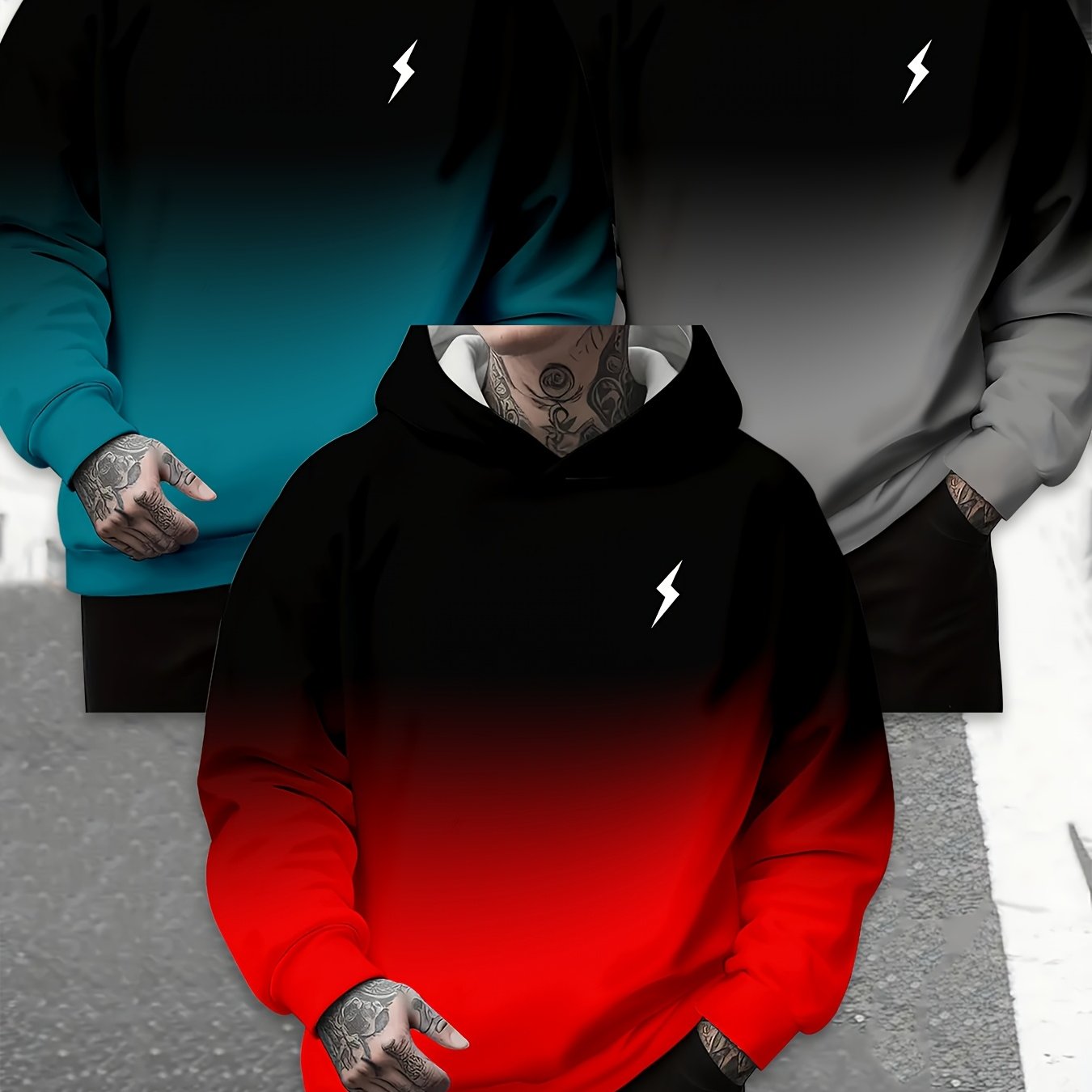 TEMU Men's Sweatshirt Three-piece Set