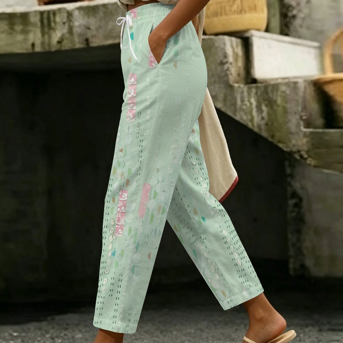 TEMU Women's High-waisted Straight-leg Trousers - Loose-fit Elastic-free Pants Suitable For Commuting & , Machine Washable Non-stretch Straight Leg