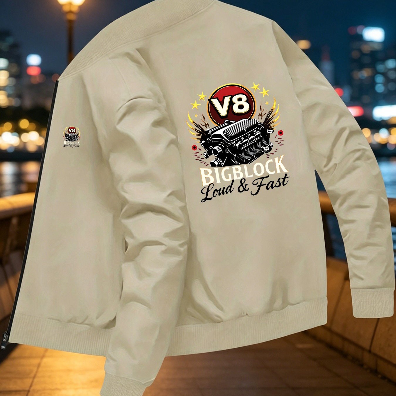TEMU Jacket Outerwear Fashion Trendy Men's Pattern Baseball Jacket Casual Daily Outing