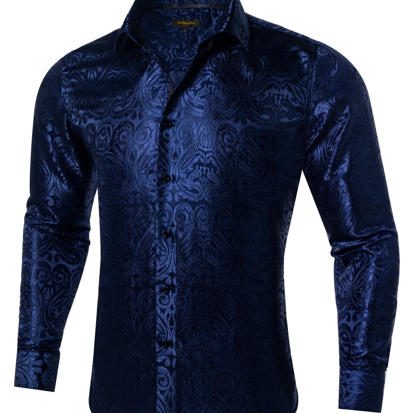 Men's Lavender Paisley Jacquard Dress Shirt Long Sleeve Button- For Spring Weddings And Casual Celebrations