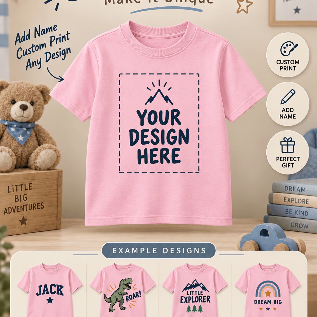 Image of Zcaynger Custom Boys' T-shirts, Personalized Short-sleeved T-shirts, Custom T-shirts With Names And Patterns, Of T-shirts For Boys, Gifts For Boys' Birthday Parties