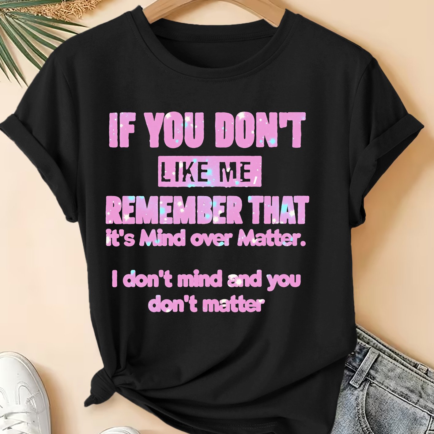 TEMU Women's Summer Apparel " Don't Remember That . 't Mind And You Don't " Printed Crew Neck Short Sleeve Plus Size Friendly Women's T-shirt,