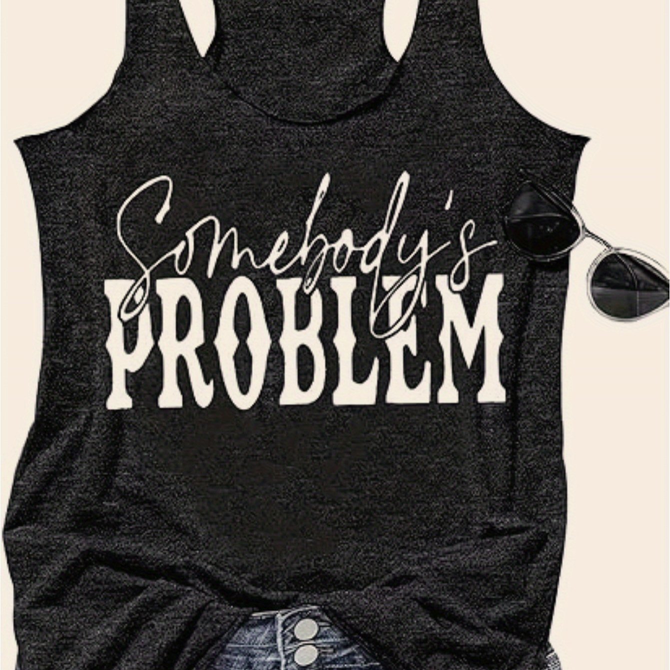 TEMU Sleeveless Vest With Letter And Cartoon Print, Casual Loose And Breathable Vest Top For Women And Summer, Featuring A Flattering Back And