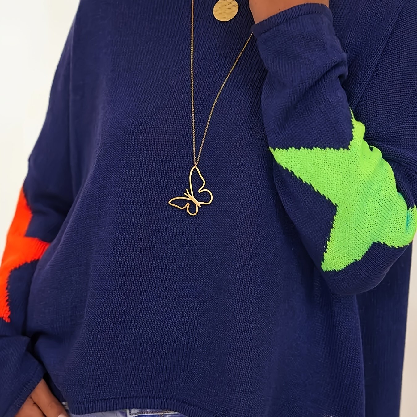Women's Oversized Crewneck Sweater, Pullover, Soft And Comfortable Sweater, Niannian