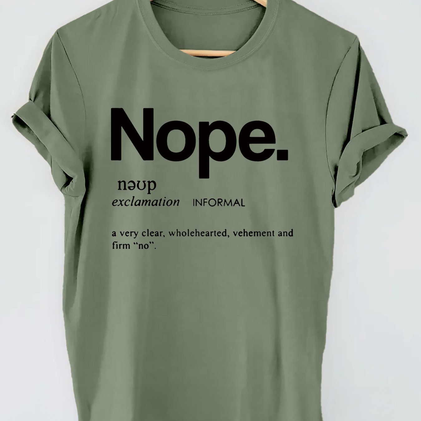 Nope Printed Short-sleeve Round-neck T-shirt By Teacher Gu