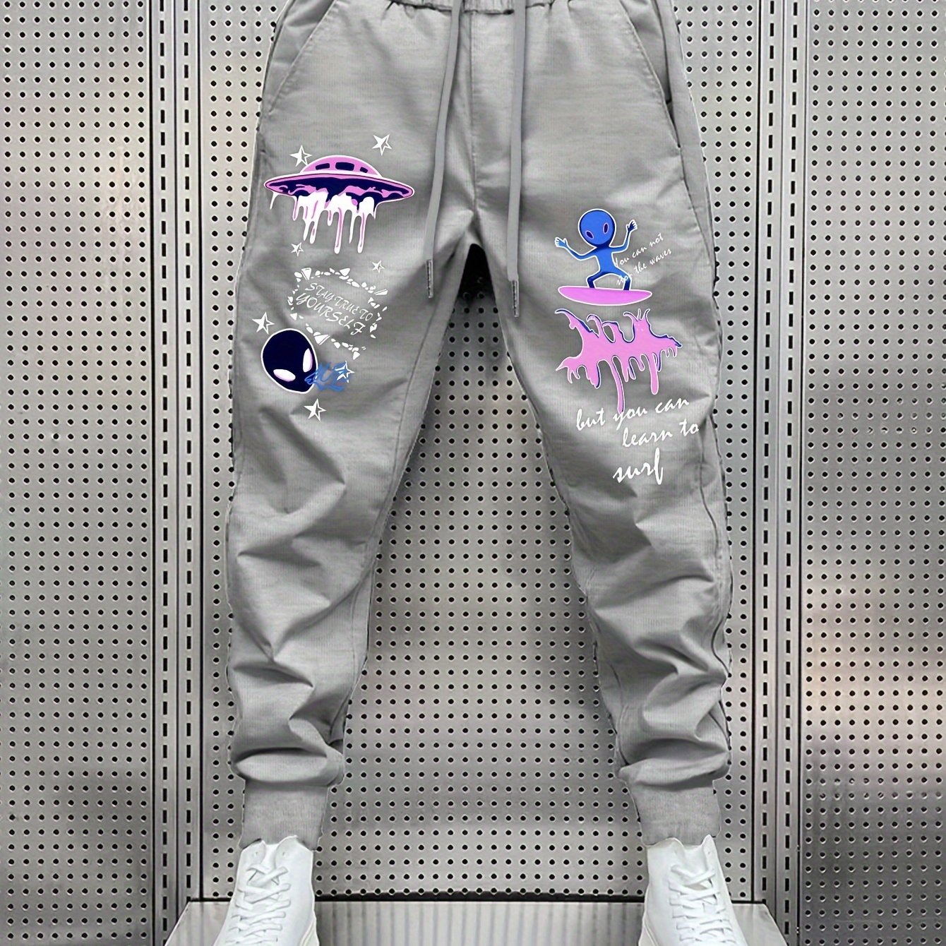 TEMU Men's Trendy Printed Casual Trousers