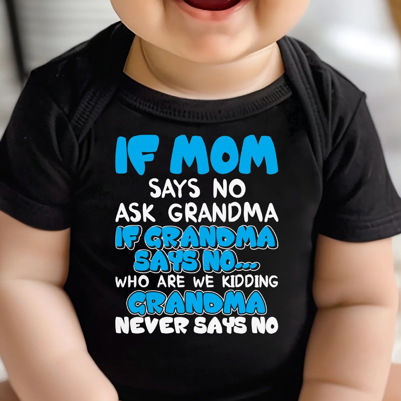 TEMU Baby Bodysuit If No Ask Grandma Print Unisex Infant Onesie, For Outdoor
