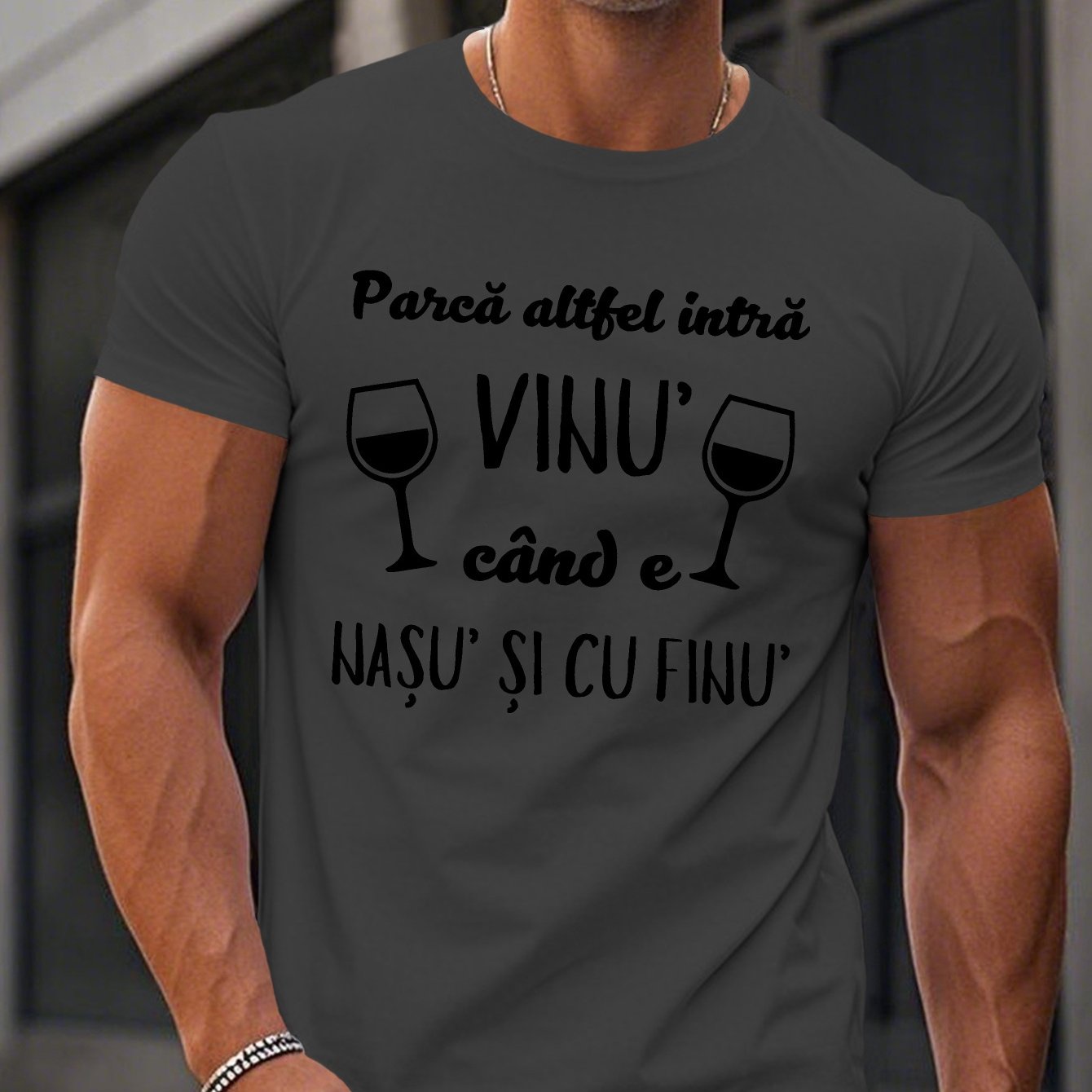 TEMU Funny Romanian Men's Short Sleeve T-shirt Summer T-shirt Top