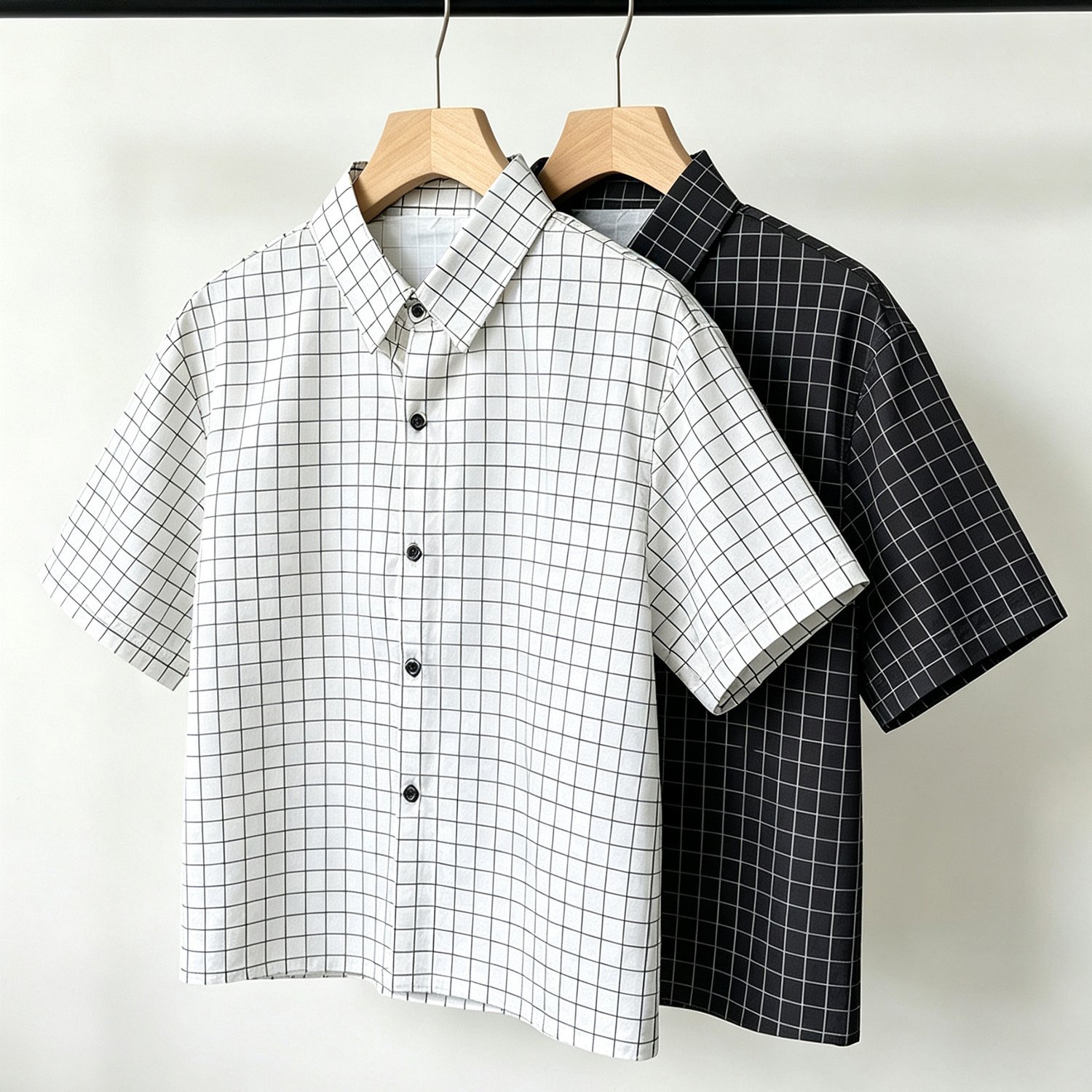 TEMU Men's 2pcs Short Sleeve Shirts, Loose Lapel Cropped Shirts, Lightweight And Breathable Summer Casual Tops