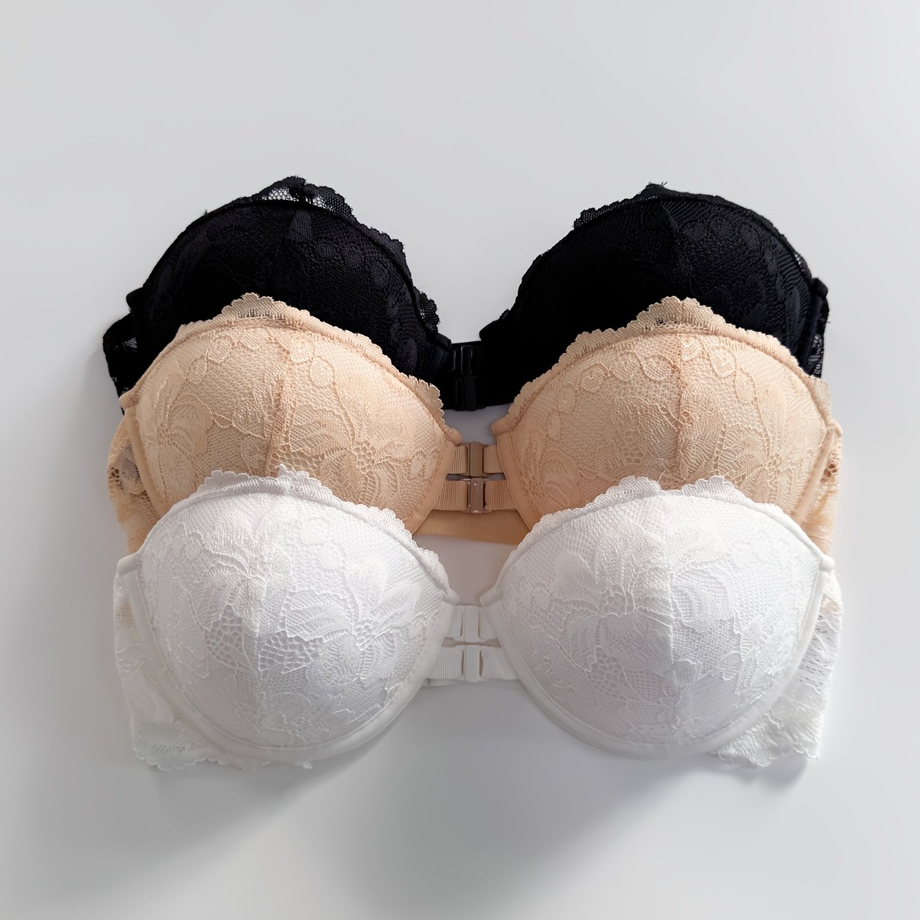 TEMU 3 pièces Nouveau Bralette Bretelles Push-Up -Dérapant pour Robe de Mariée Dos Nu