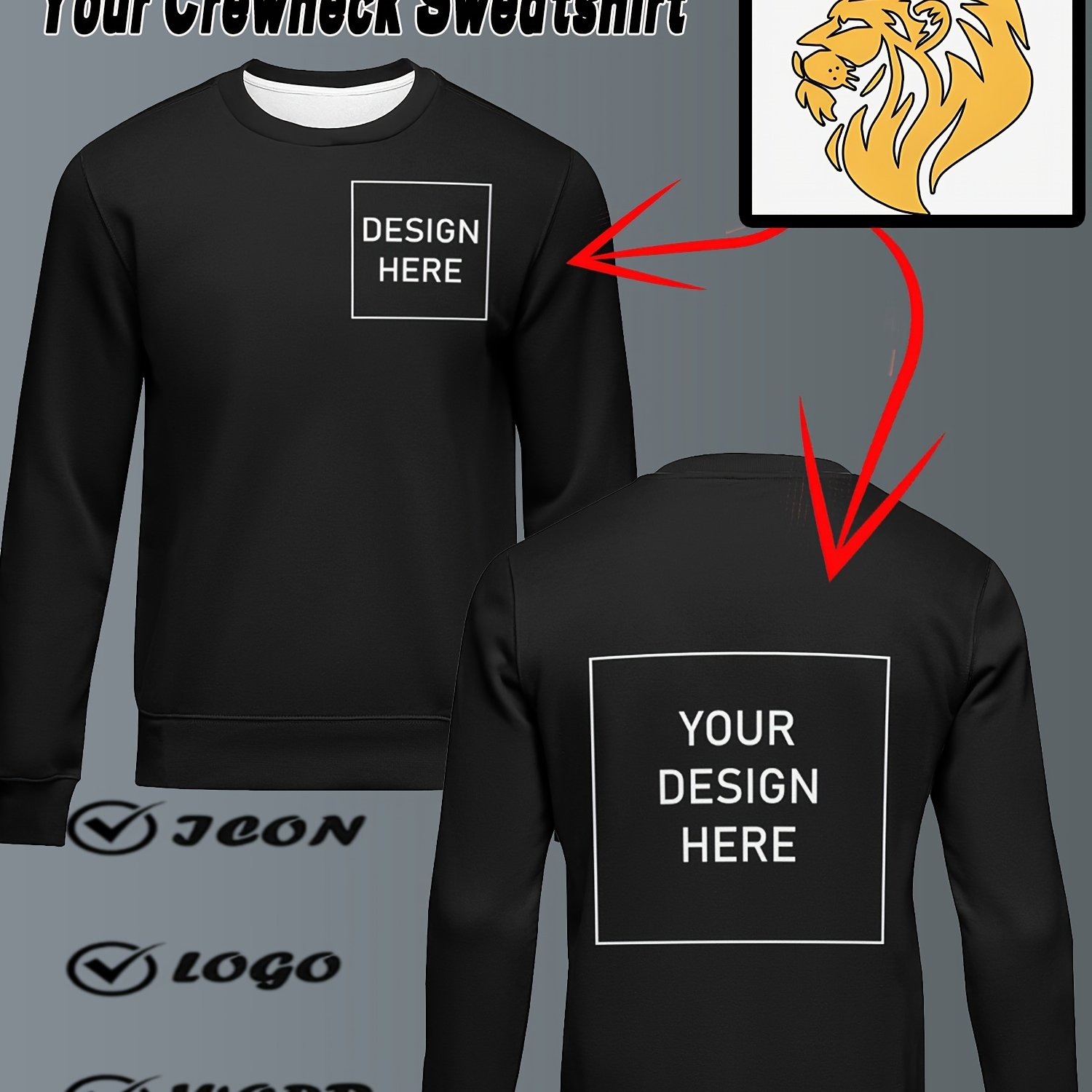 TEMU Sweatshirt Personnalisé pour Homme Imprimé 3D - Photos et Personnalisés, Fibre de Polyester Respirante, Style Décontracté Grande Taille, Haut