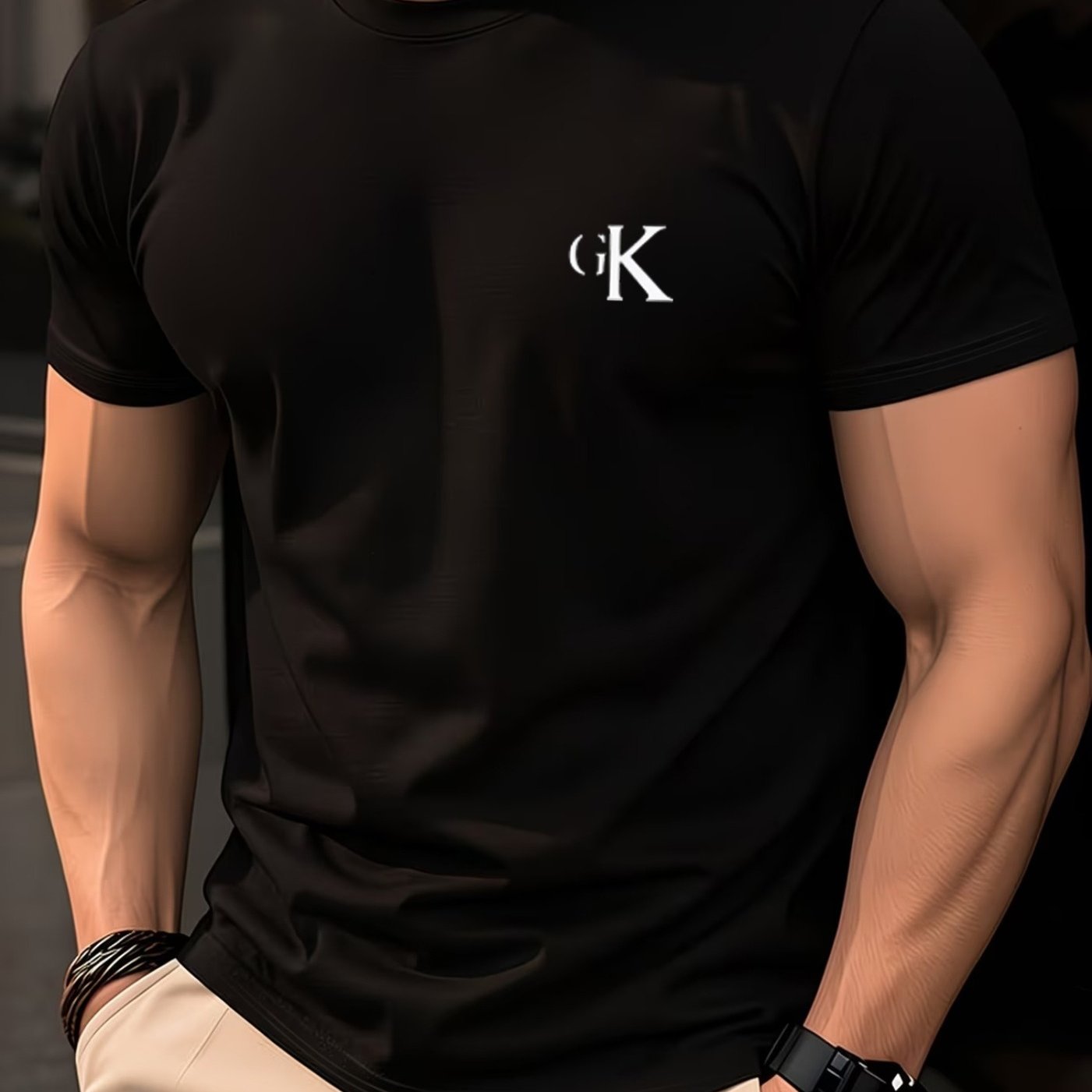 TEMU Minimalist Style Men's Letter-print Summer Breathable T-shirt, Versatile Casual Sports Fitness Quick-
