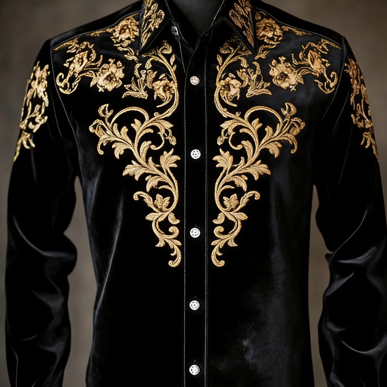 Men's Long-sleeve Floral Shirt, Men's Shirt Street Style And , Turn- Collar Long Sleeves, Comfortable And Casual