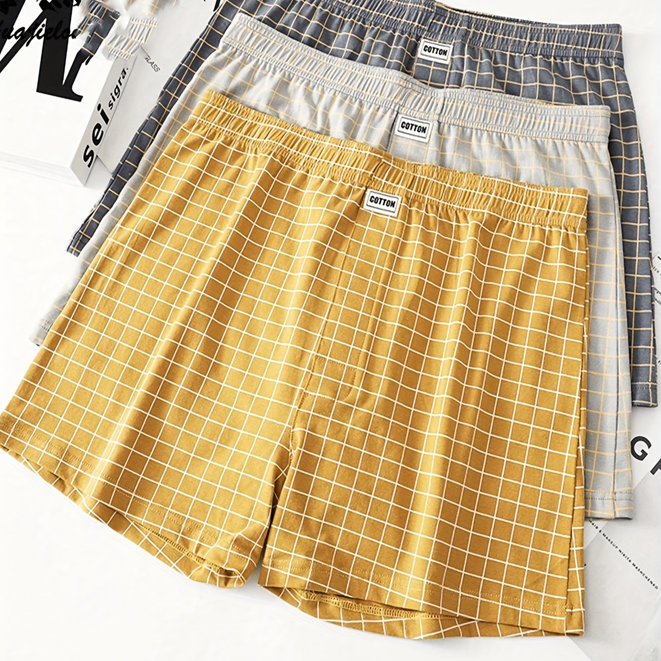 3pcs Men's Underwear Men's Boxer Briefs Boxer Shorts Loose Thin Breathable Arrow Pants