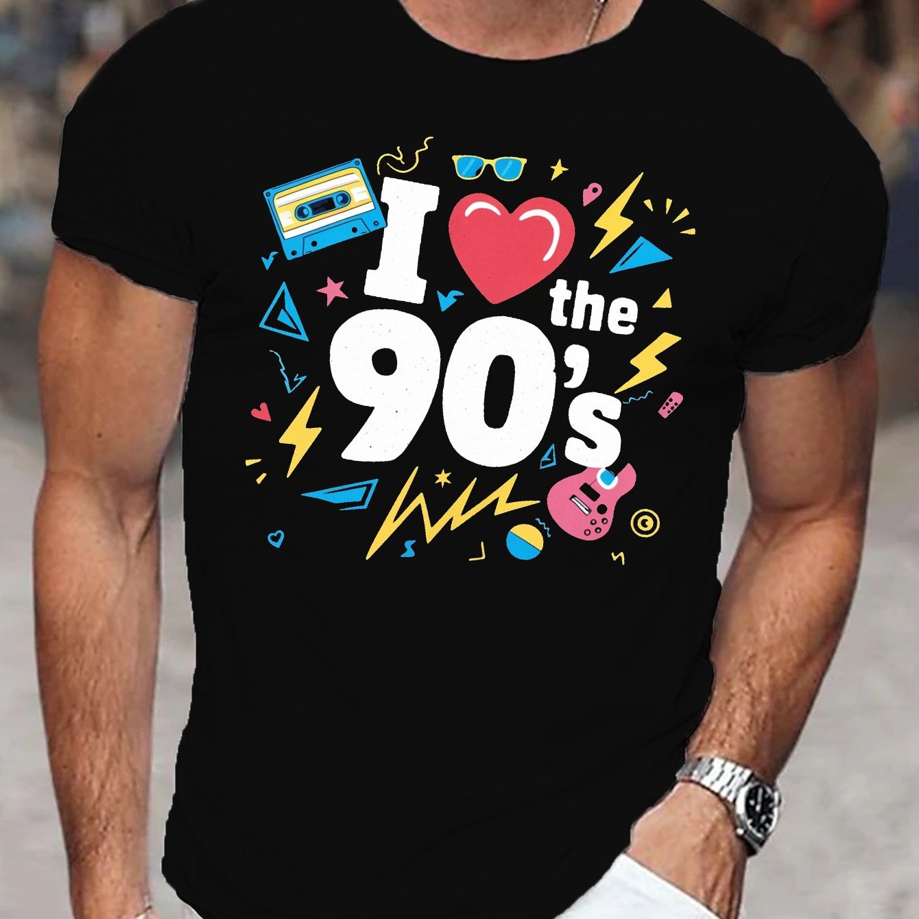 TEMU I Print Tee Shirt, Tees For Men, Casual Short Sleeve T-shirt For Summer