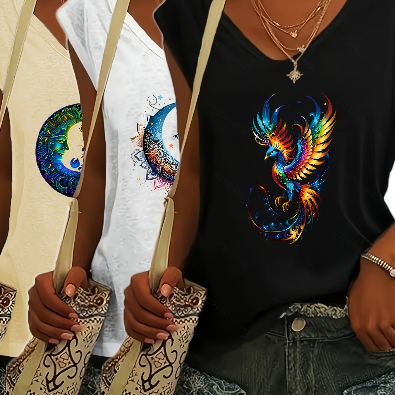 TEMU 3pcs Set Casual Fitted T-shirt For Women, Summer