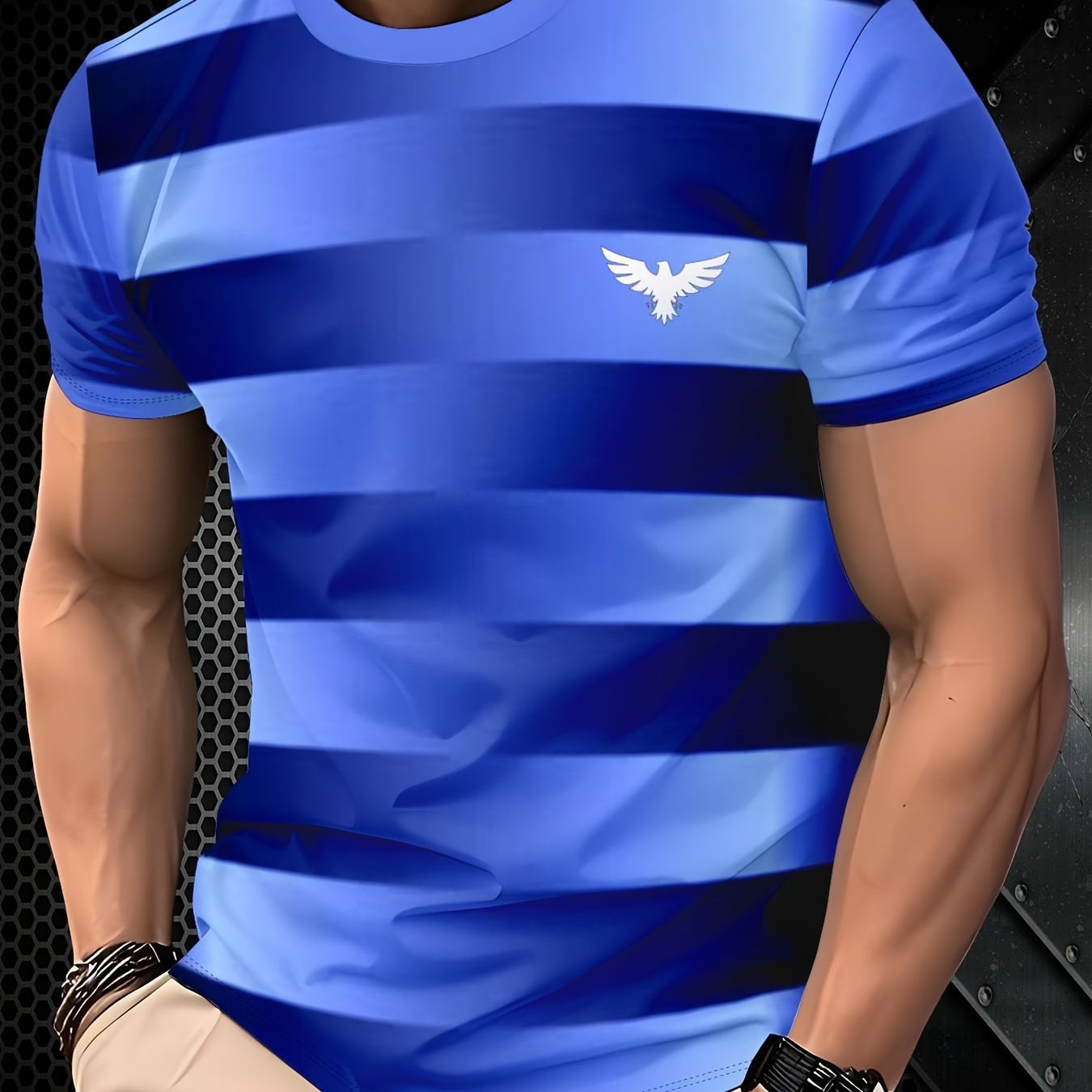 TEMU Men's Quick-dry Moisture-wicking Vintage T-shirt - Wrinkle-resistant Athletic Tee Suitable For Gym, Running, Outdoor & Casual Wear - Quick-,