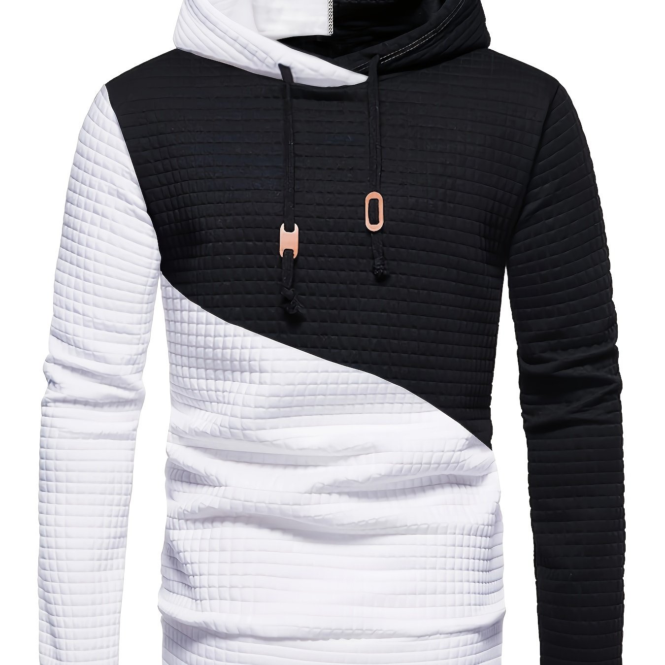 TEMU Waffle Hoodies For Men, Casual Hooded Sweatshirt Streetwear For Fall, As Gifts